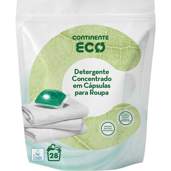 Detergente Máquina Roupa Cápsulas Continente Eco
