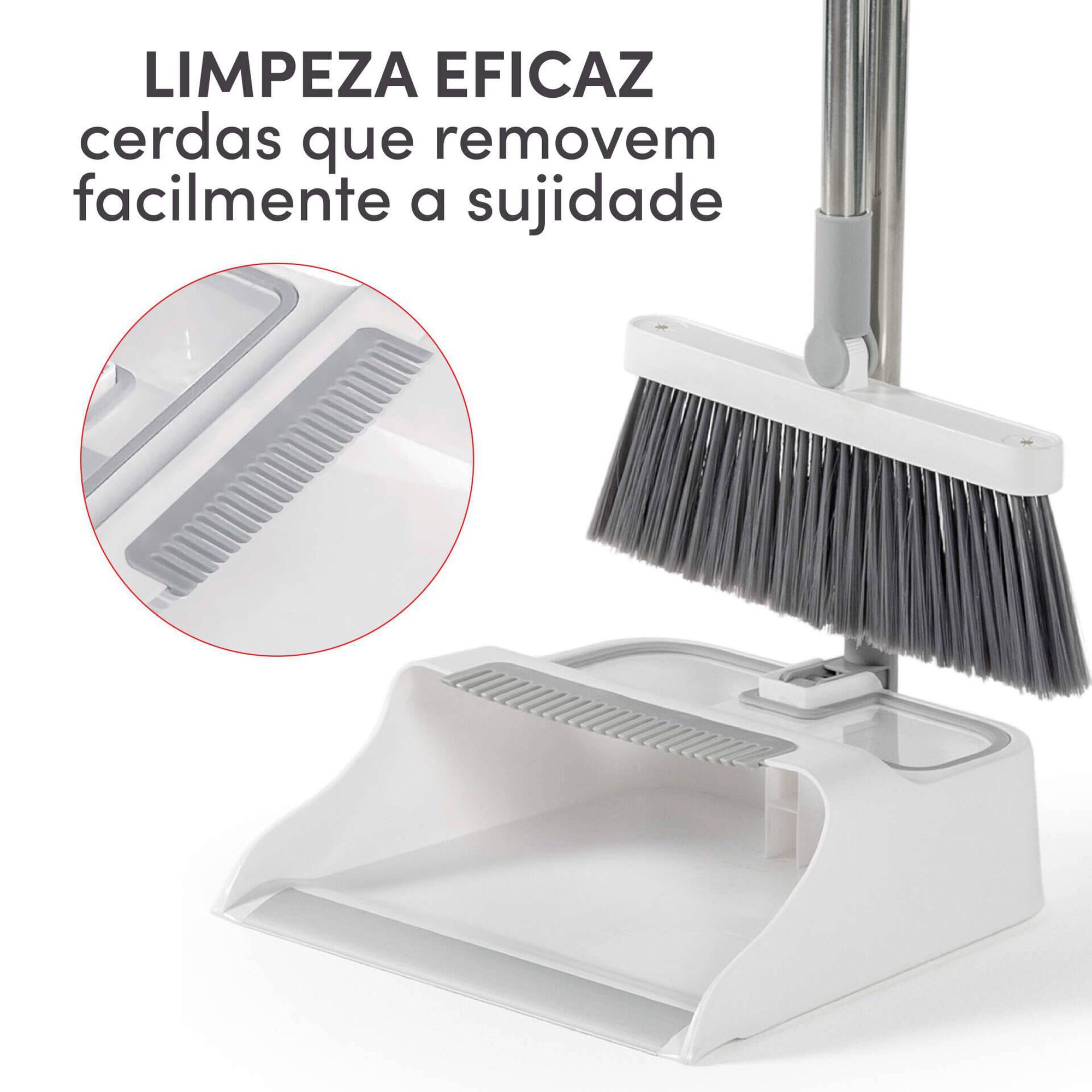 Conjunto Vassoura e P&aacute; com Cabo Dobr&aacute;vel Kasa