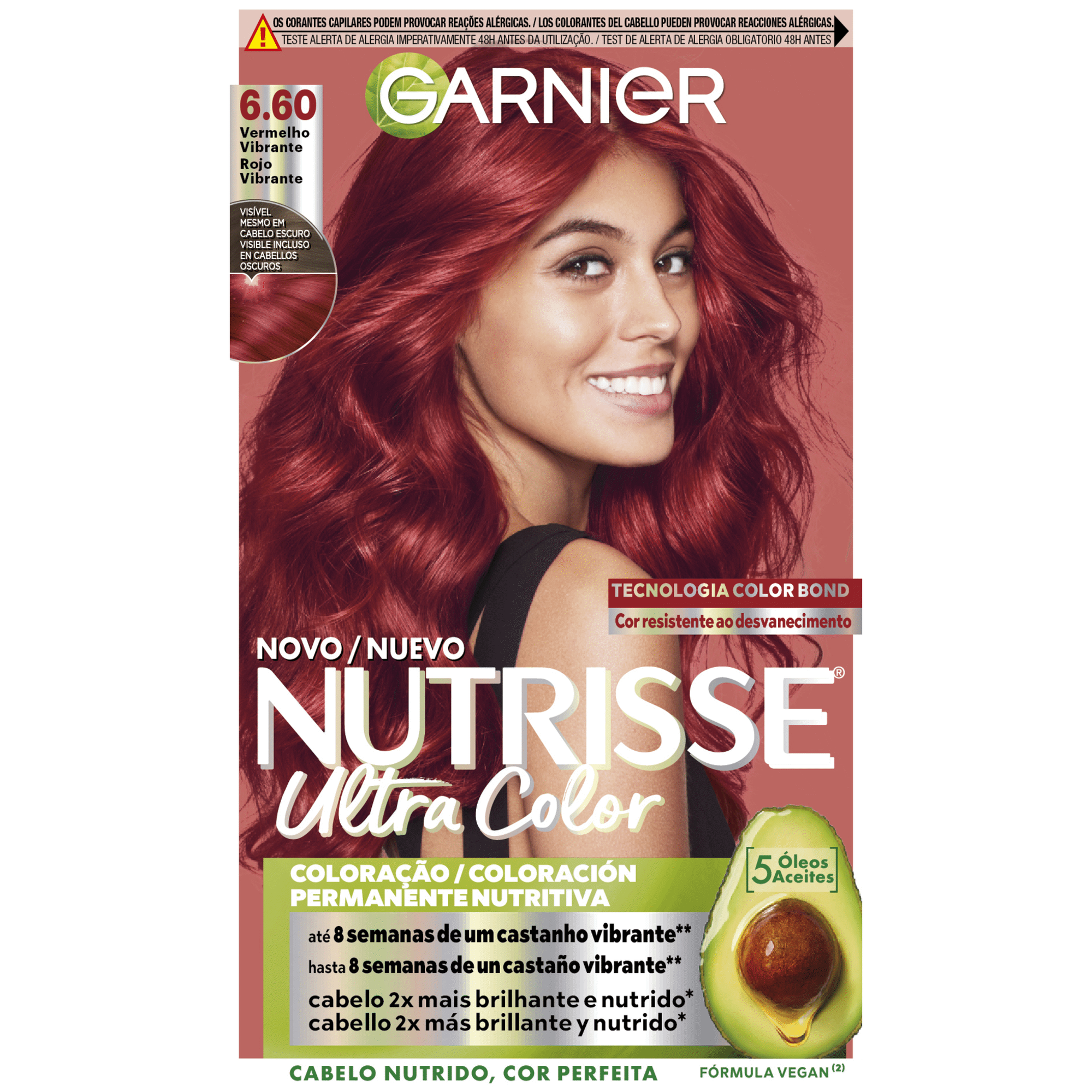 Colora&ccedil;&atilde;o Permanente Ultra Color Vermelho Vibrante 6.60 Garnier Nutrisse