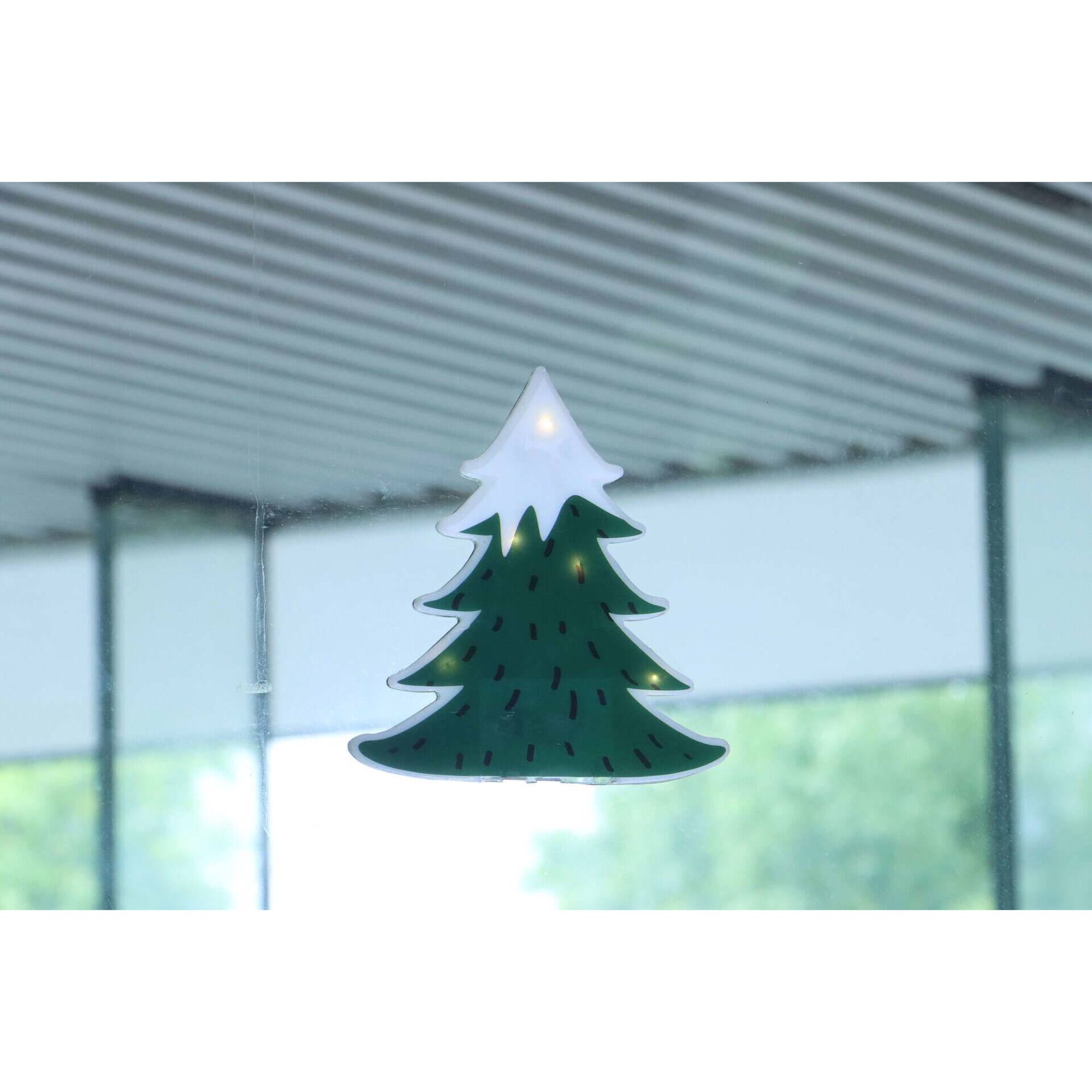 Árvore Sticker de Janela com Luz