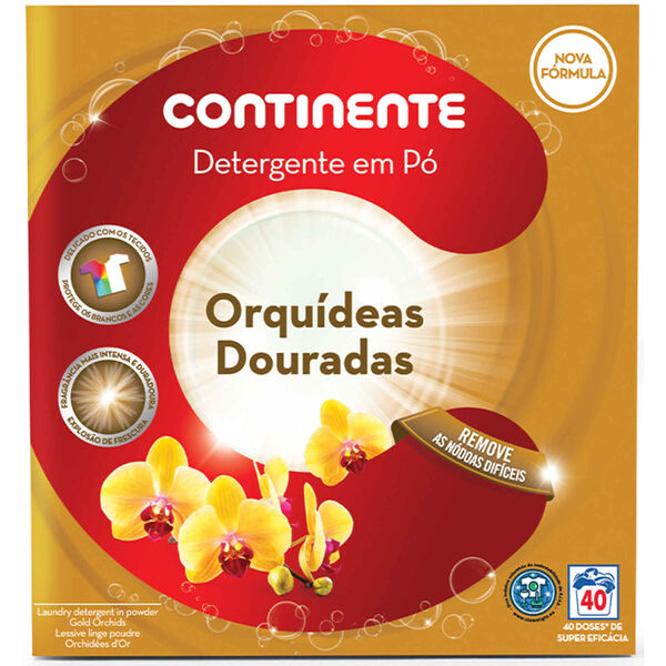 Detergente Máquina Roupa Pó Orquídeas Douradas Continente