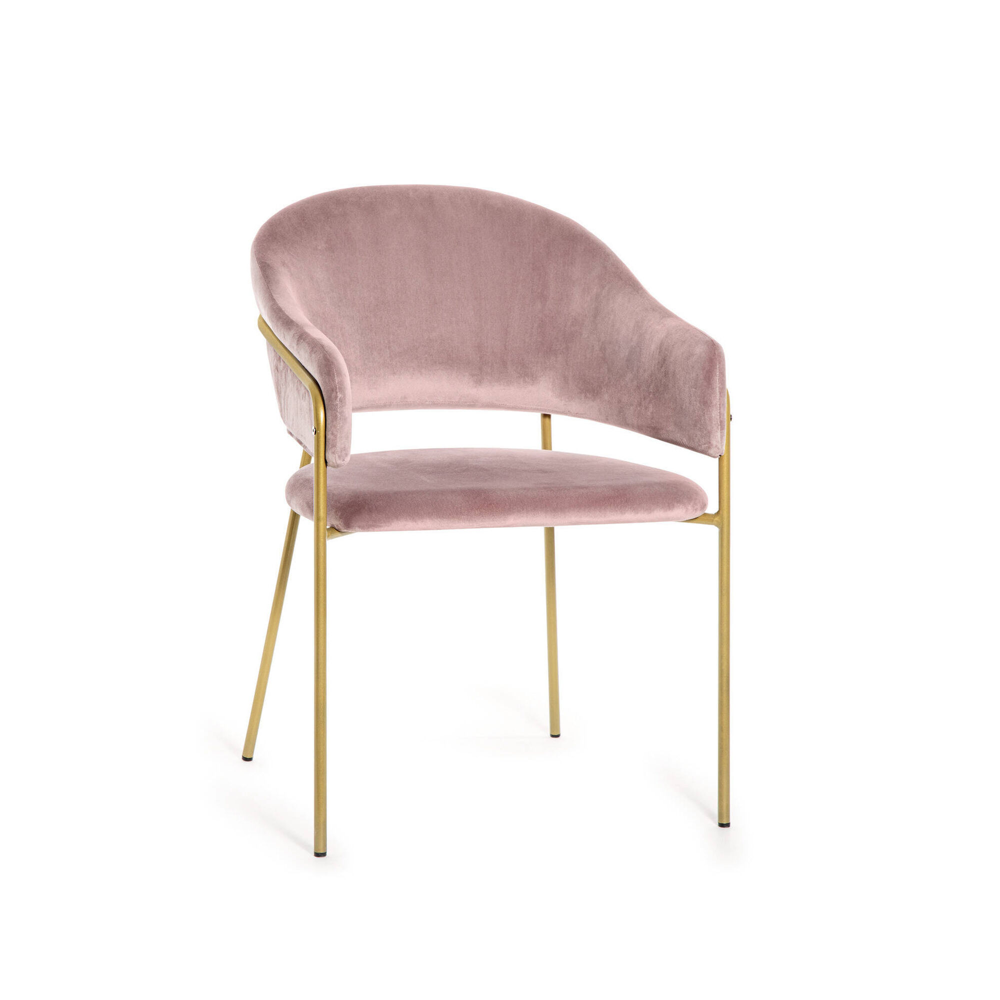 Cadeira Estofada com Braços Rosa Torino