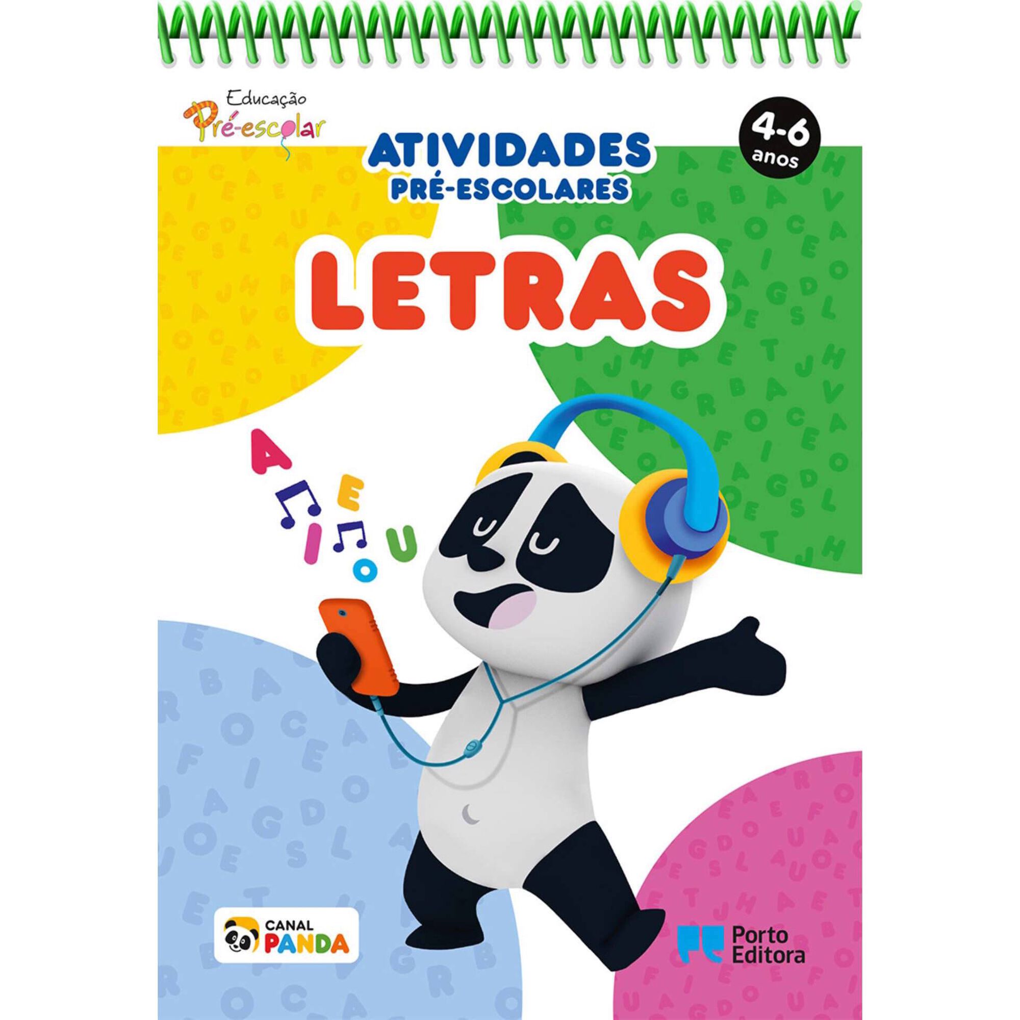Bloco de Atividades Pré-escolares Panda - Letras (4-6 Anos)