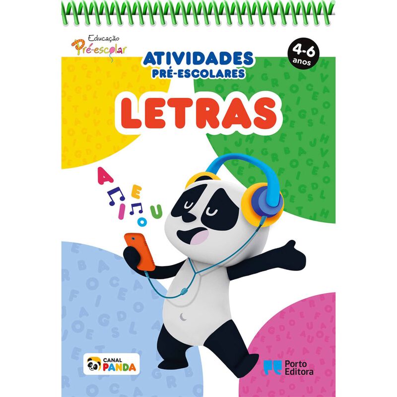Bloco de Atividades Pré-escolares Panda - Letras (4-6 Anos) de Porto Editora