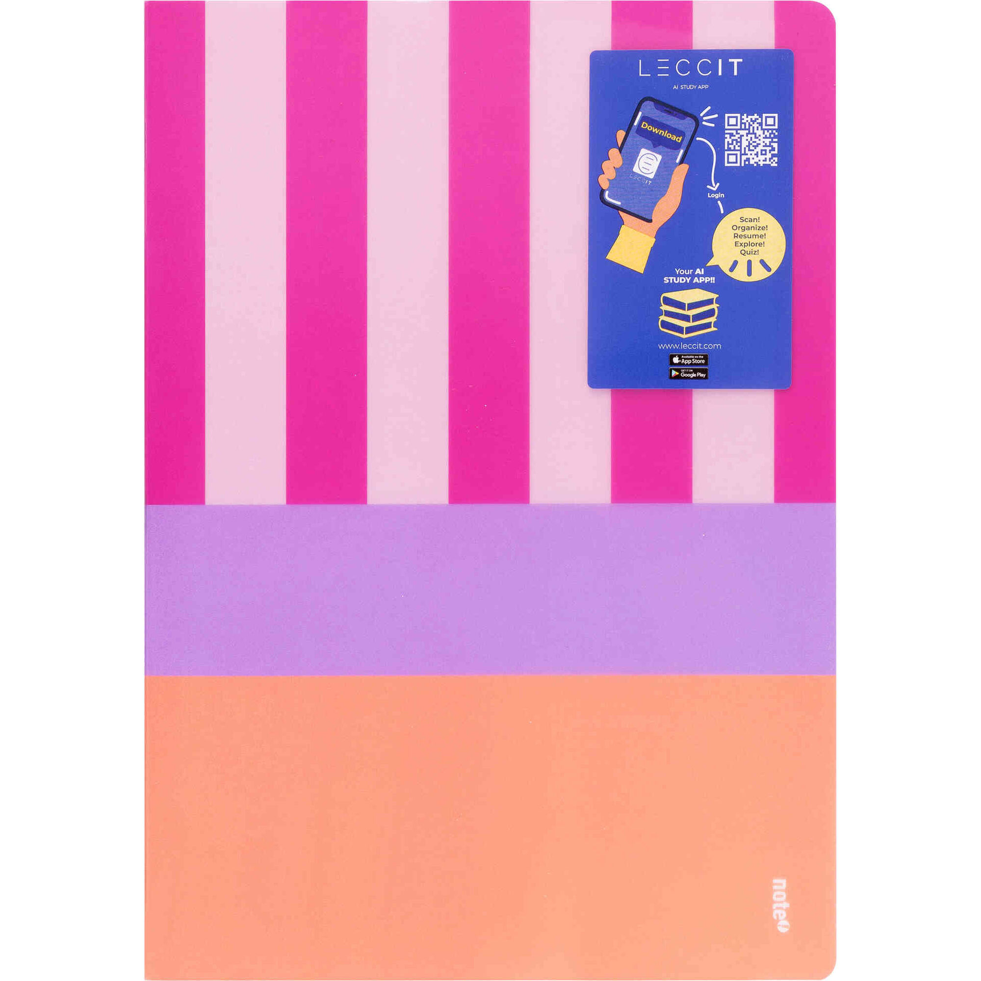 Caderno Note! Agrafado Flex&iacute;vel A4 Pautado Dynamic para App Leccit (v&aacute;rias cores)