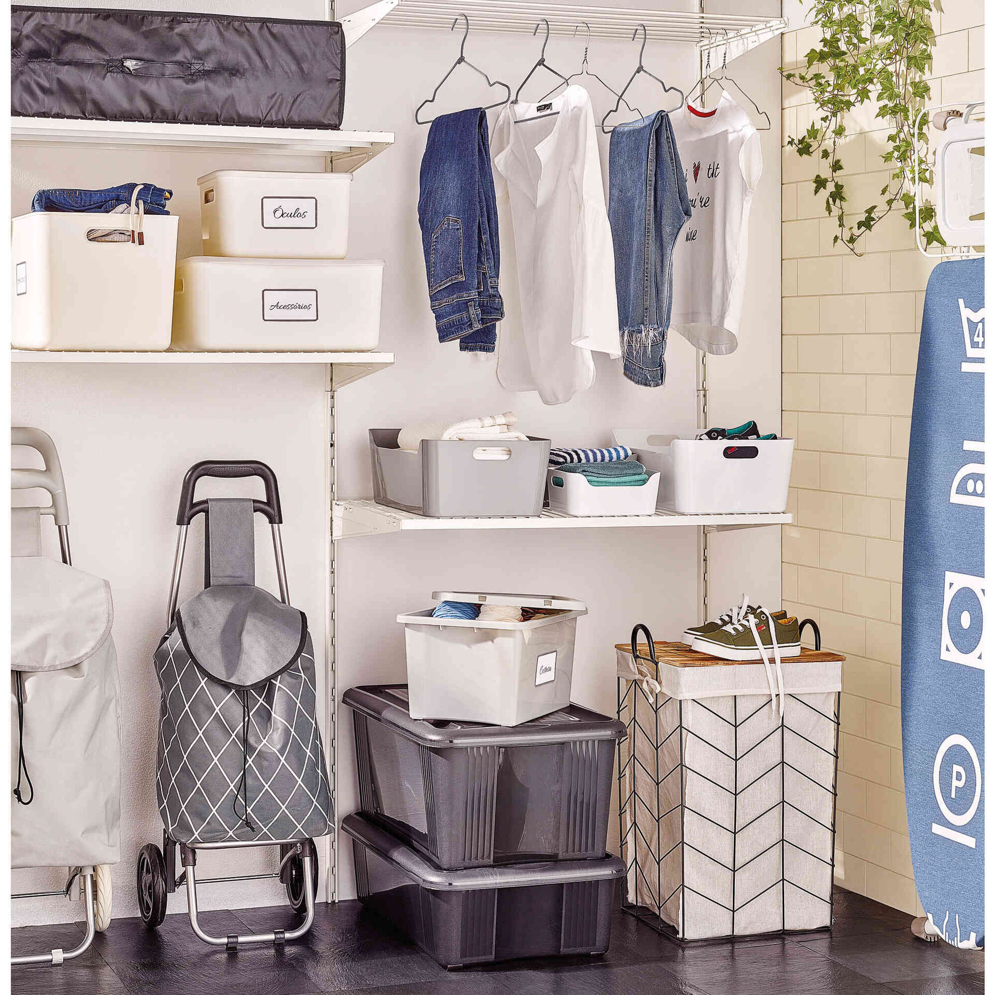 Caixa Arruma&ccedil;&atilde;o Pl&aacute;stico Branca