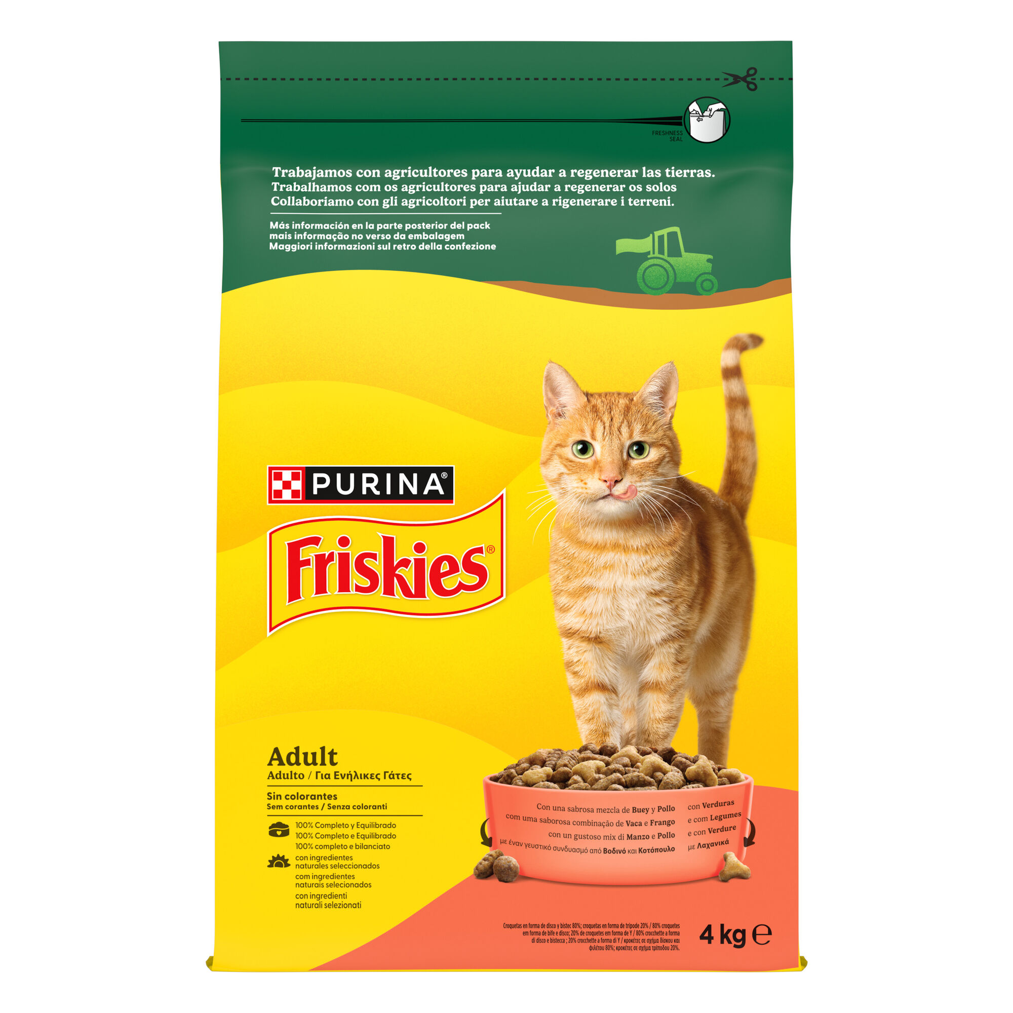 Ra&ccedil;&atilde;o para Gato Adulto Vaca, Frango e Legumes Purina Friskies