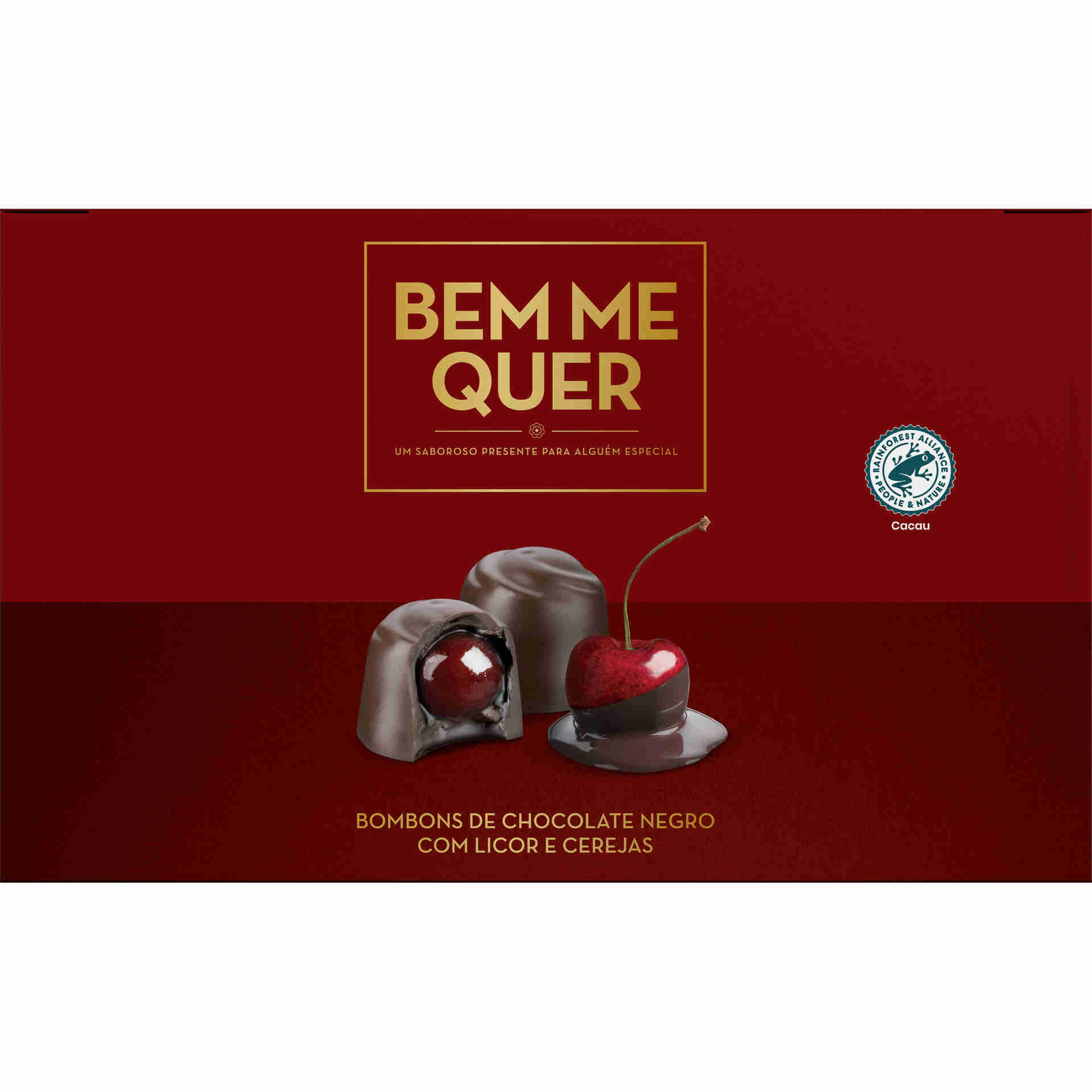 Bombons de Chocolate Negro com Licor e Cerejas