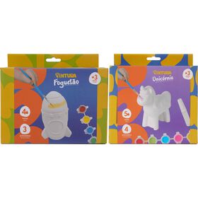 Kit Pinta tu Mesmo Foguet&atilde;o/Unic&oacute;rnio (v&aacute;rios modelos)