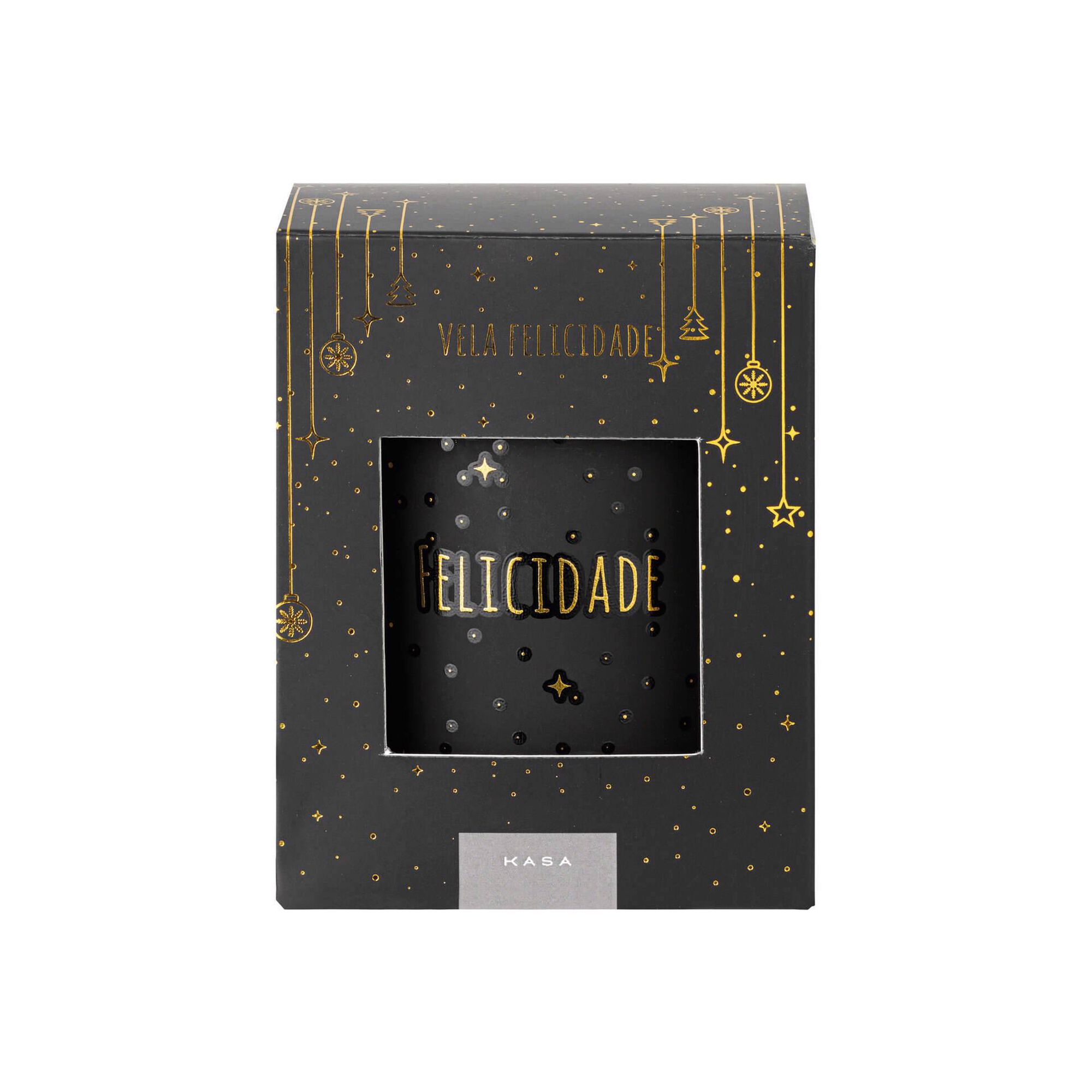 Vela em Copo 165g Preta Felicidade