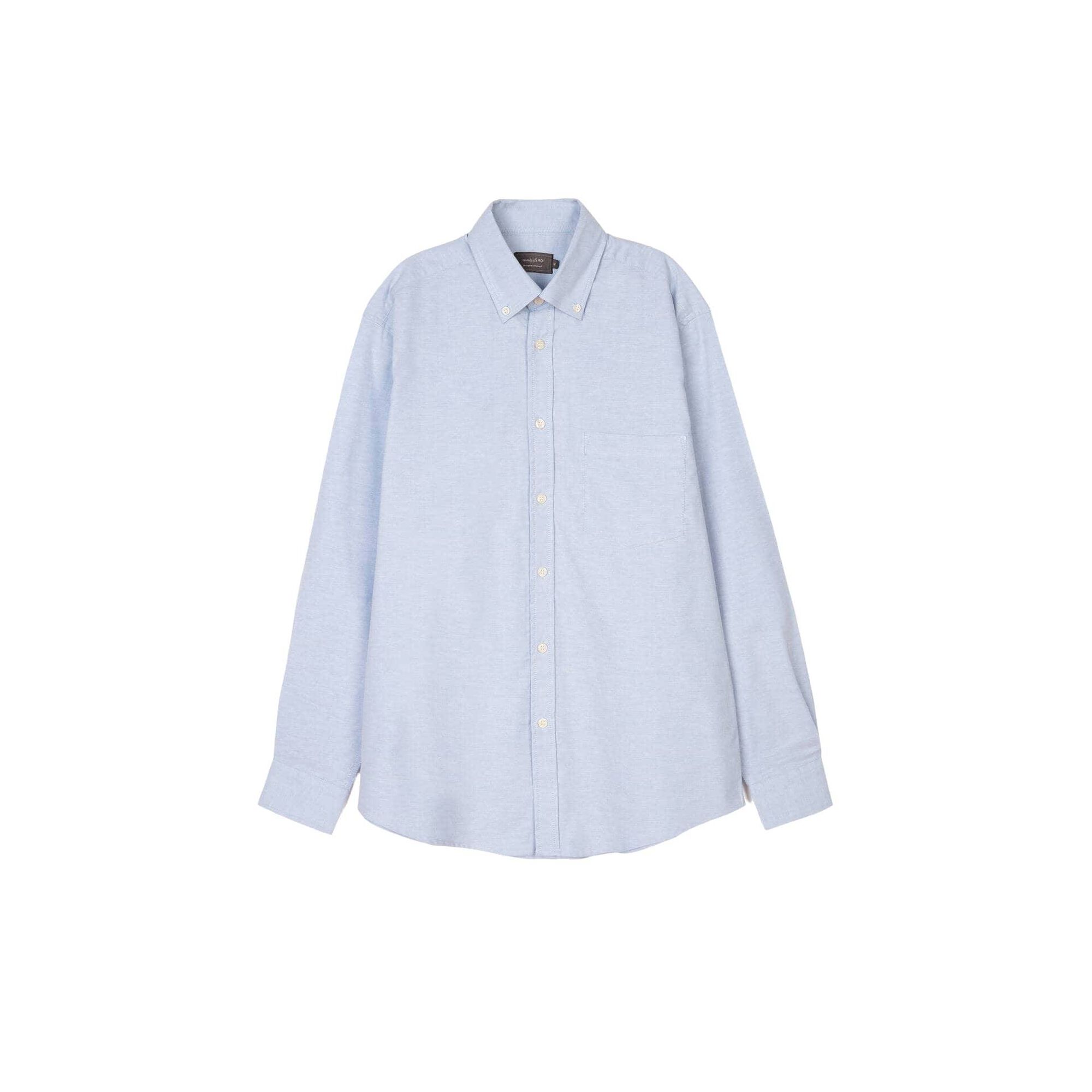 Camisa Manga Comprida Azul Escuro L Homem