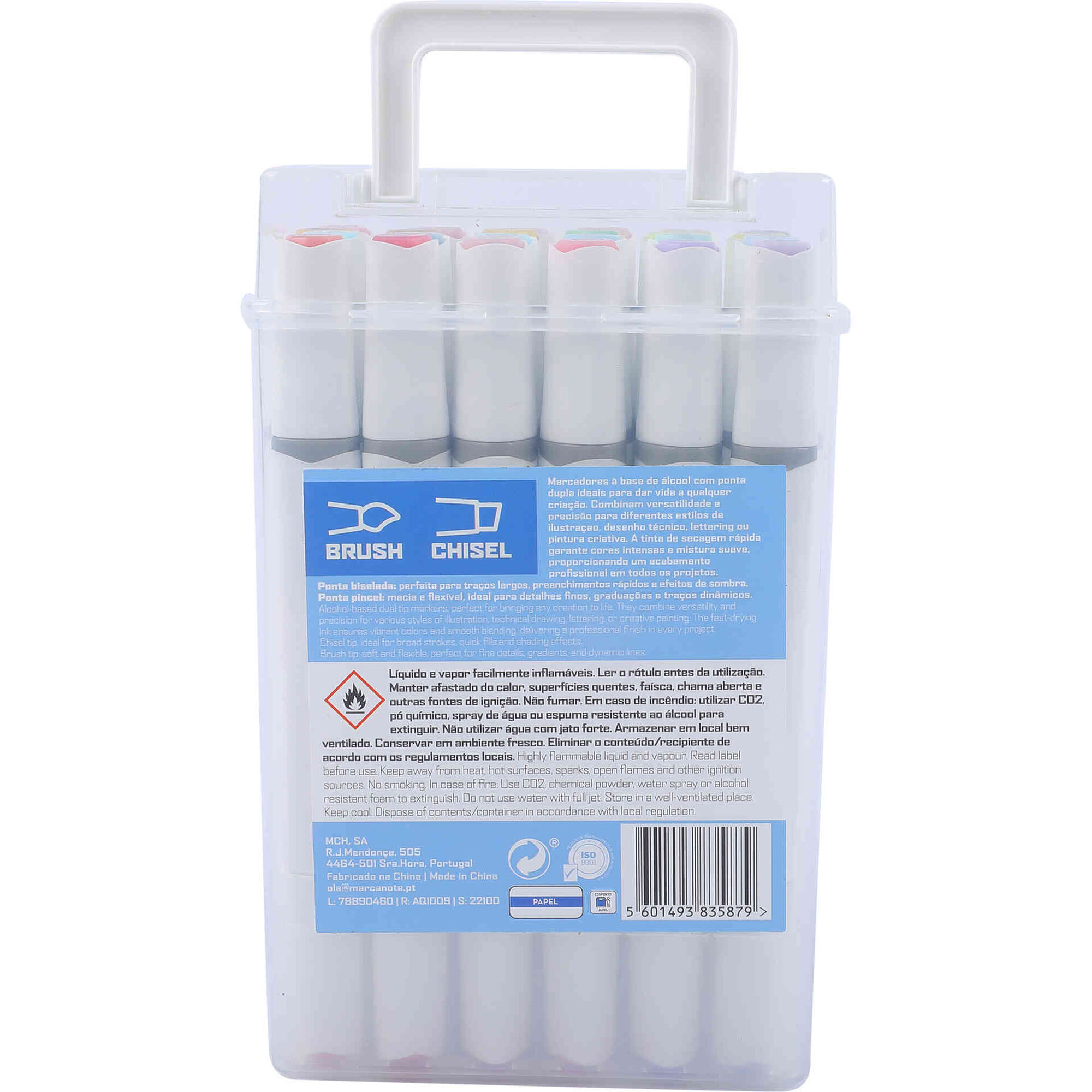 Conjunto de 24 Marcadores de &Aacute;lcool com Ponta Dupla Pastel Note!