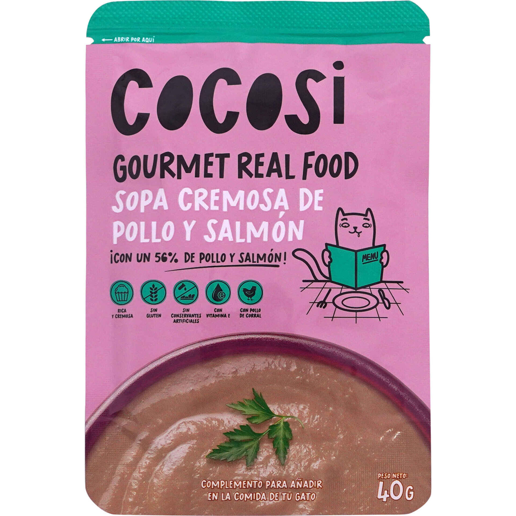 Snack para Gato Sopa de Frango e Salm&atilde;o Cocosi