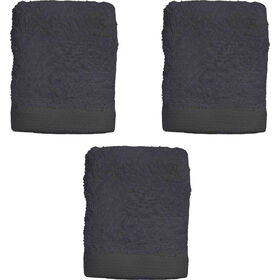 Conjunto de 3 Toalhas Suave 30x30cm 450g Cinza Escuro Kasa