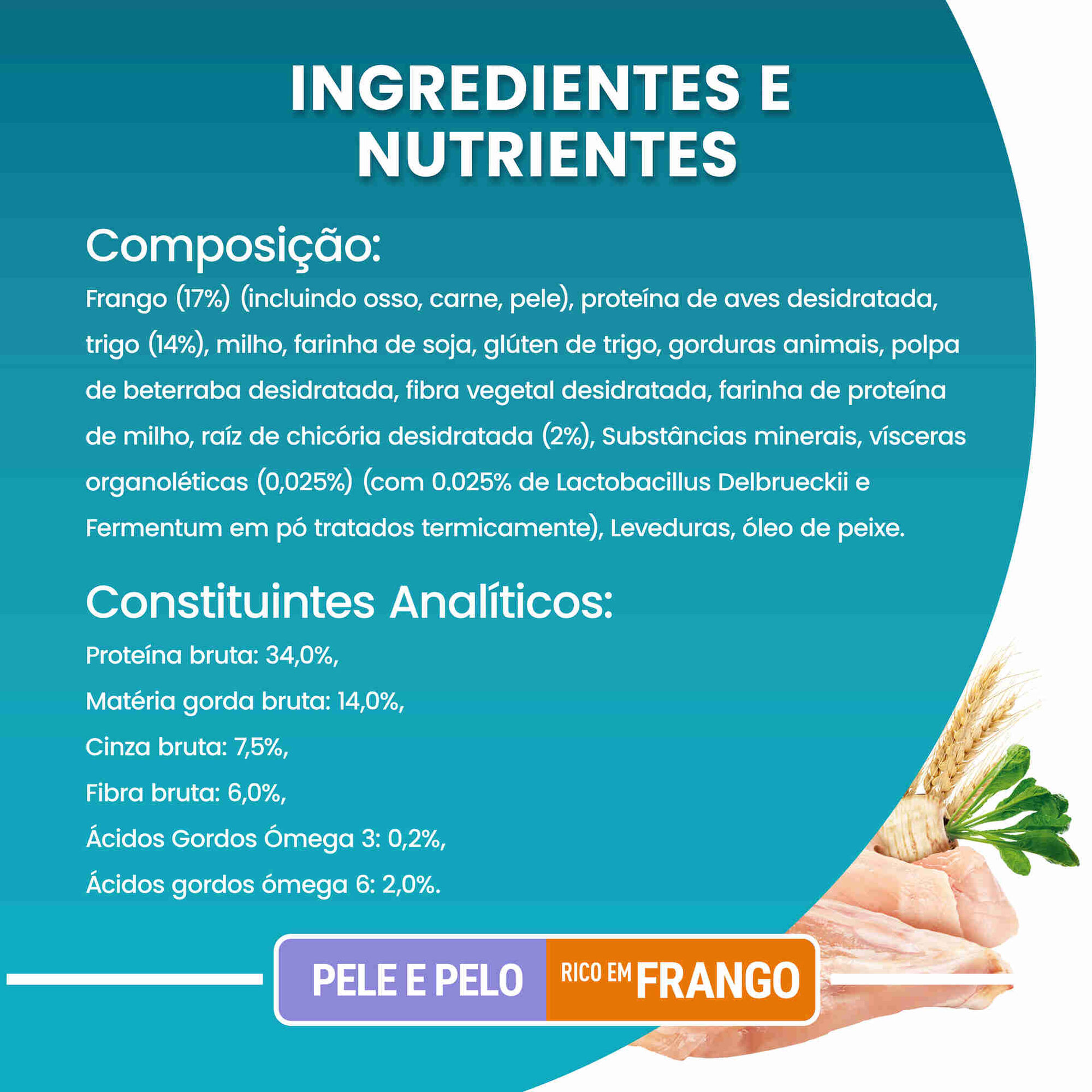Ração para Gato Adulto Especial Pele e Pelo Frango