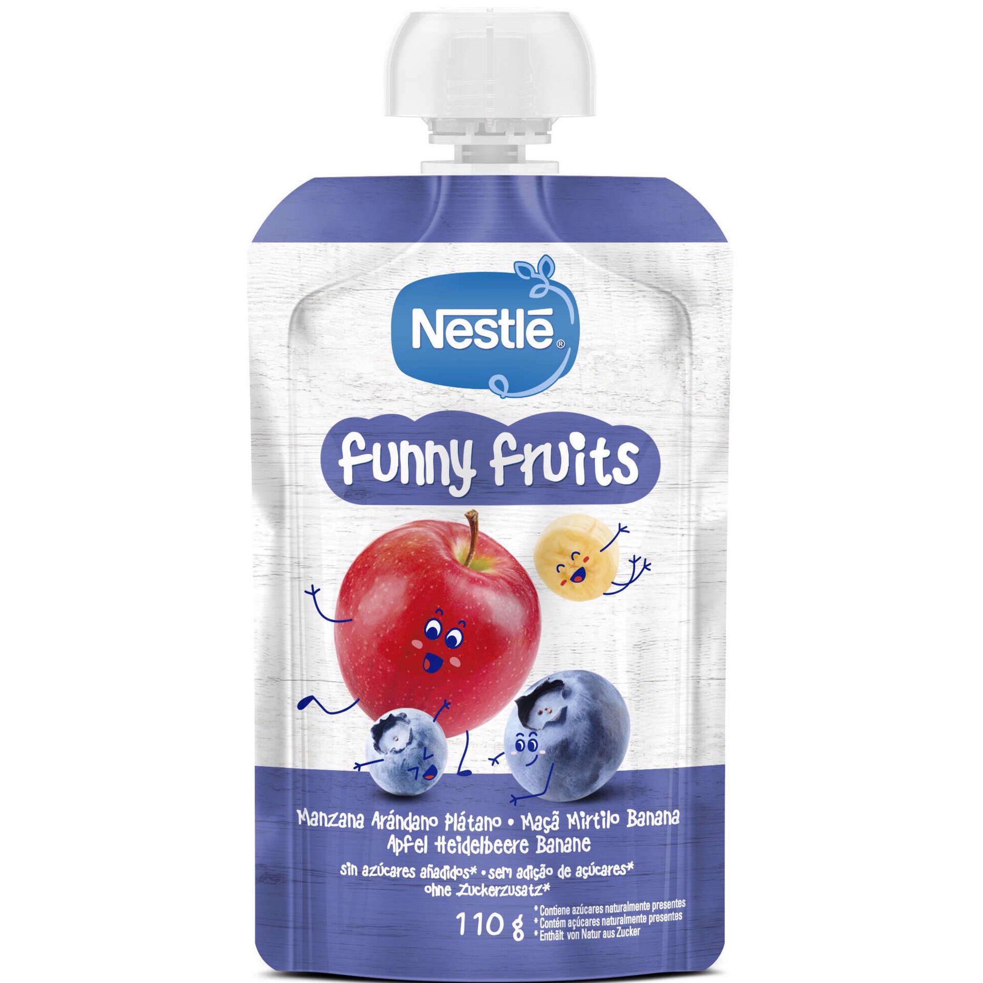 Saqueta de Fruta Maçã, Mirtilo e Banana +12M