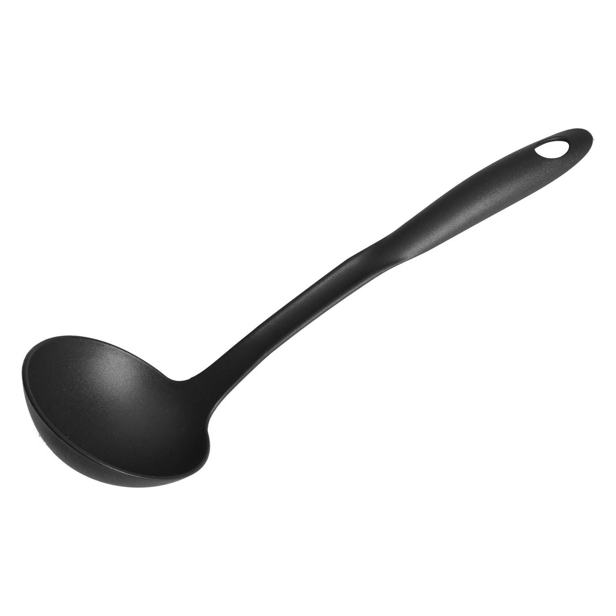 Colher Sopa Plástico Preta Basic