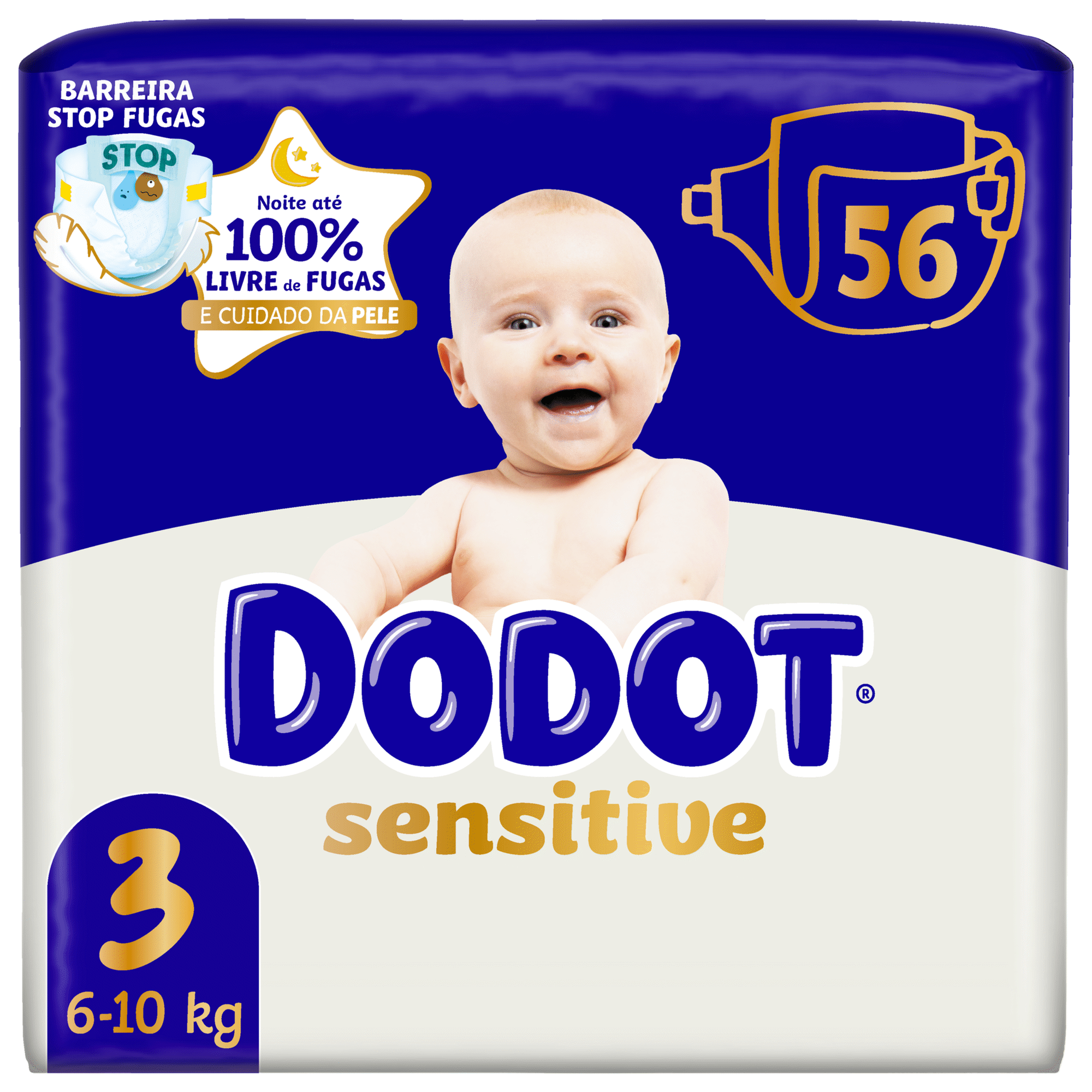 Fraldas Sensitive Extra 6-10kg T3 Dodot