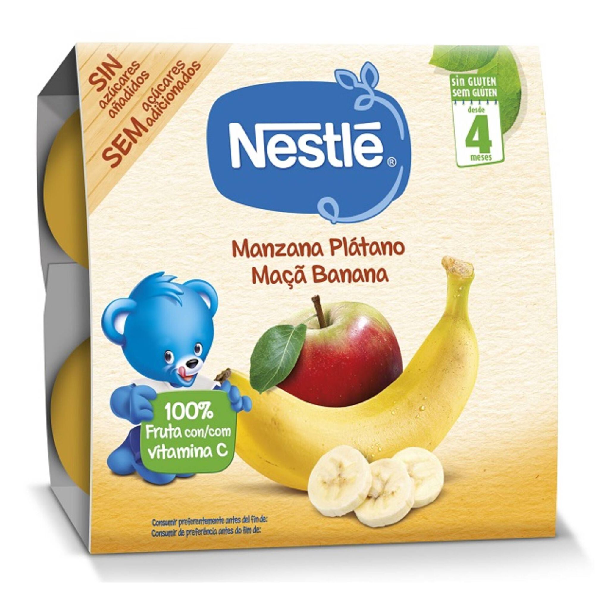 Puré de Fruta Maça e Banana +4M