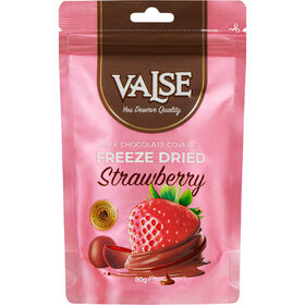 Freeze Dried de Morango coberto com Chocolate de Leite Valse