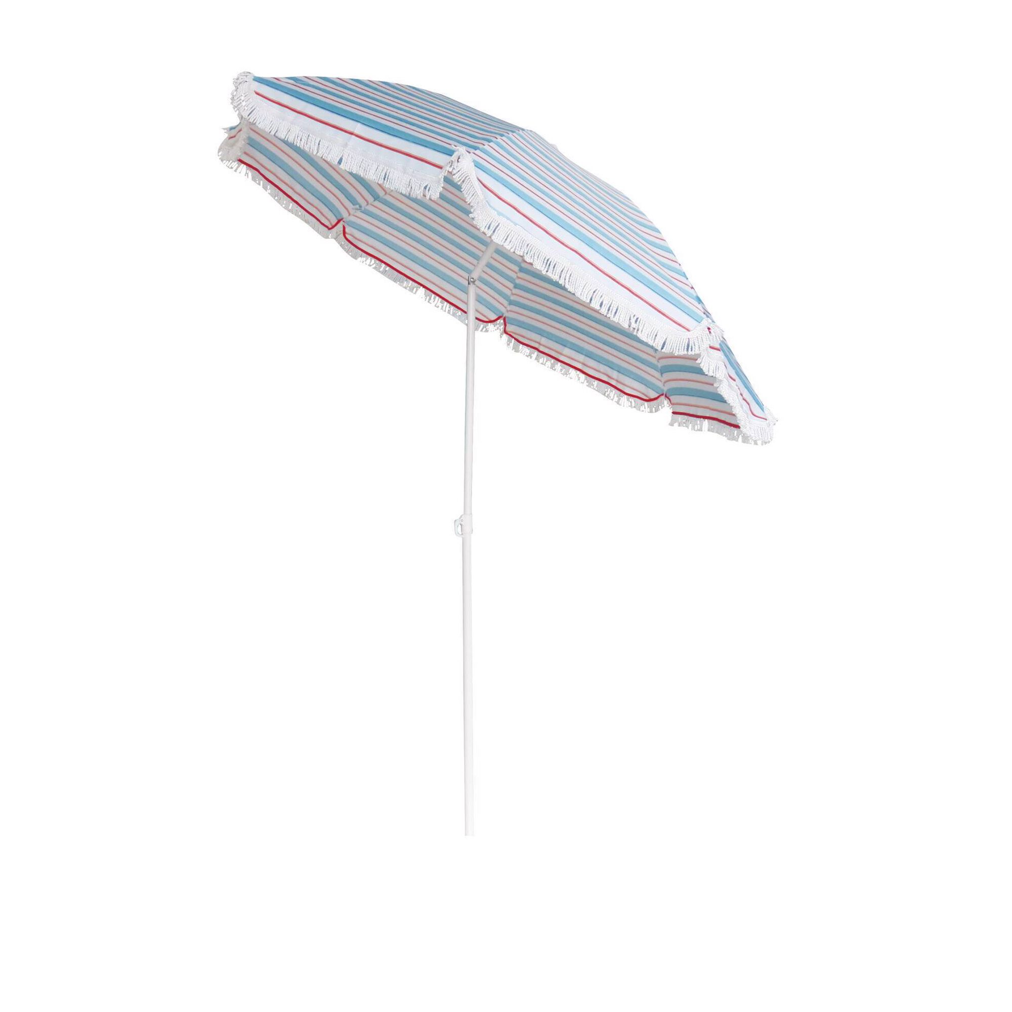 Guarda-sol de Praia 180cm com Franja Riscas Coloridas Malibu Guarda-sol de Praia 180cm com Franja Riscas Coloridas Malibu