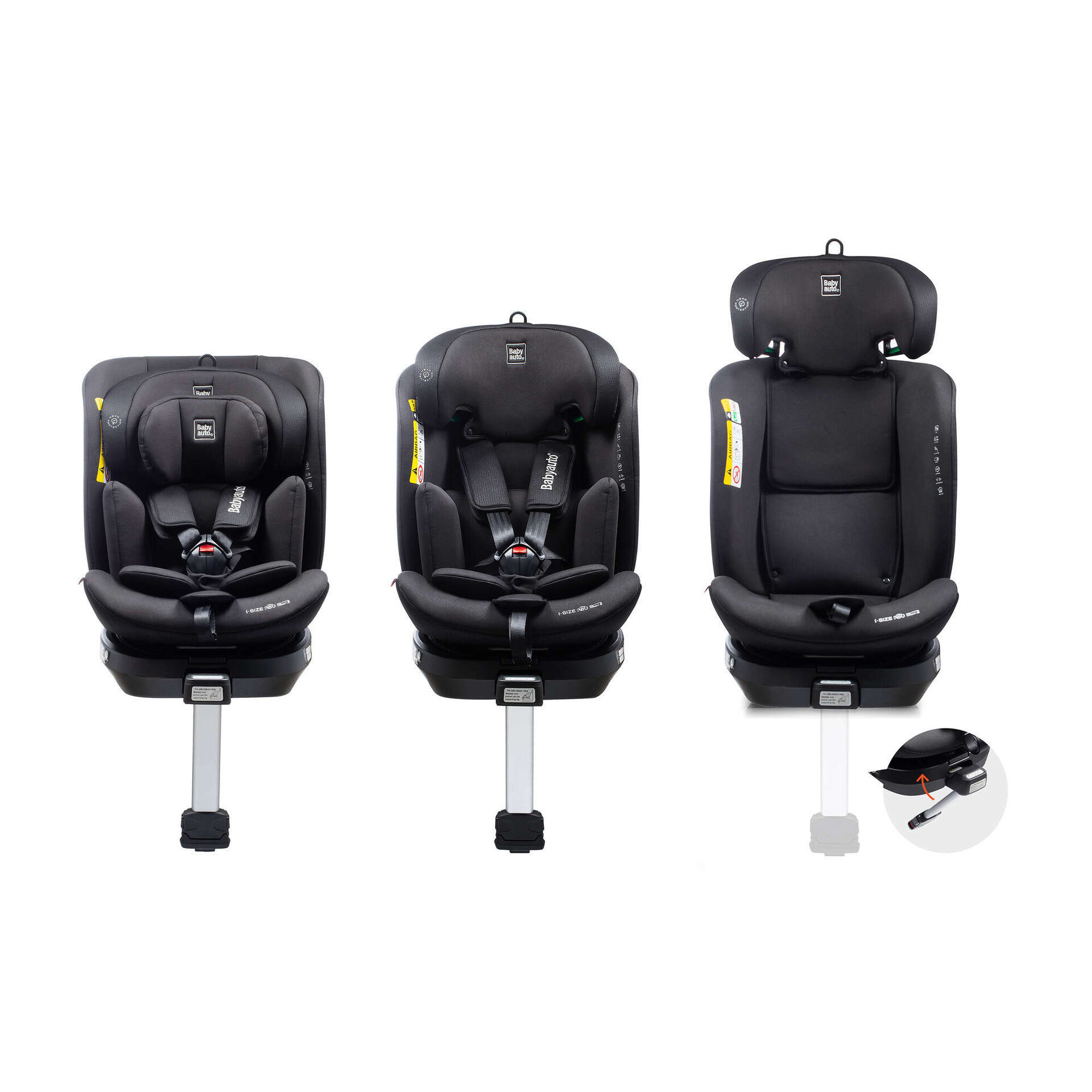 Cadeira Auto I-Size 40-150cm Isofix Preto Aitana Babyauto