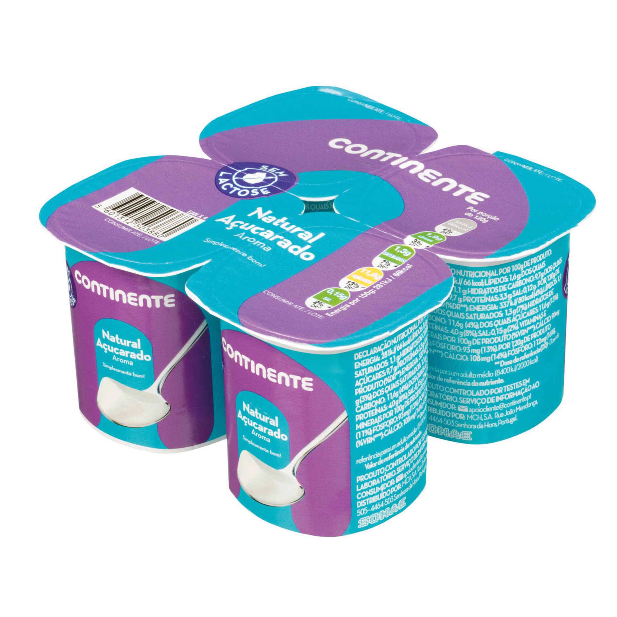 Iogurte Natural Açucarado sem Lactose Continente Continente Online