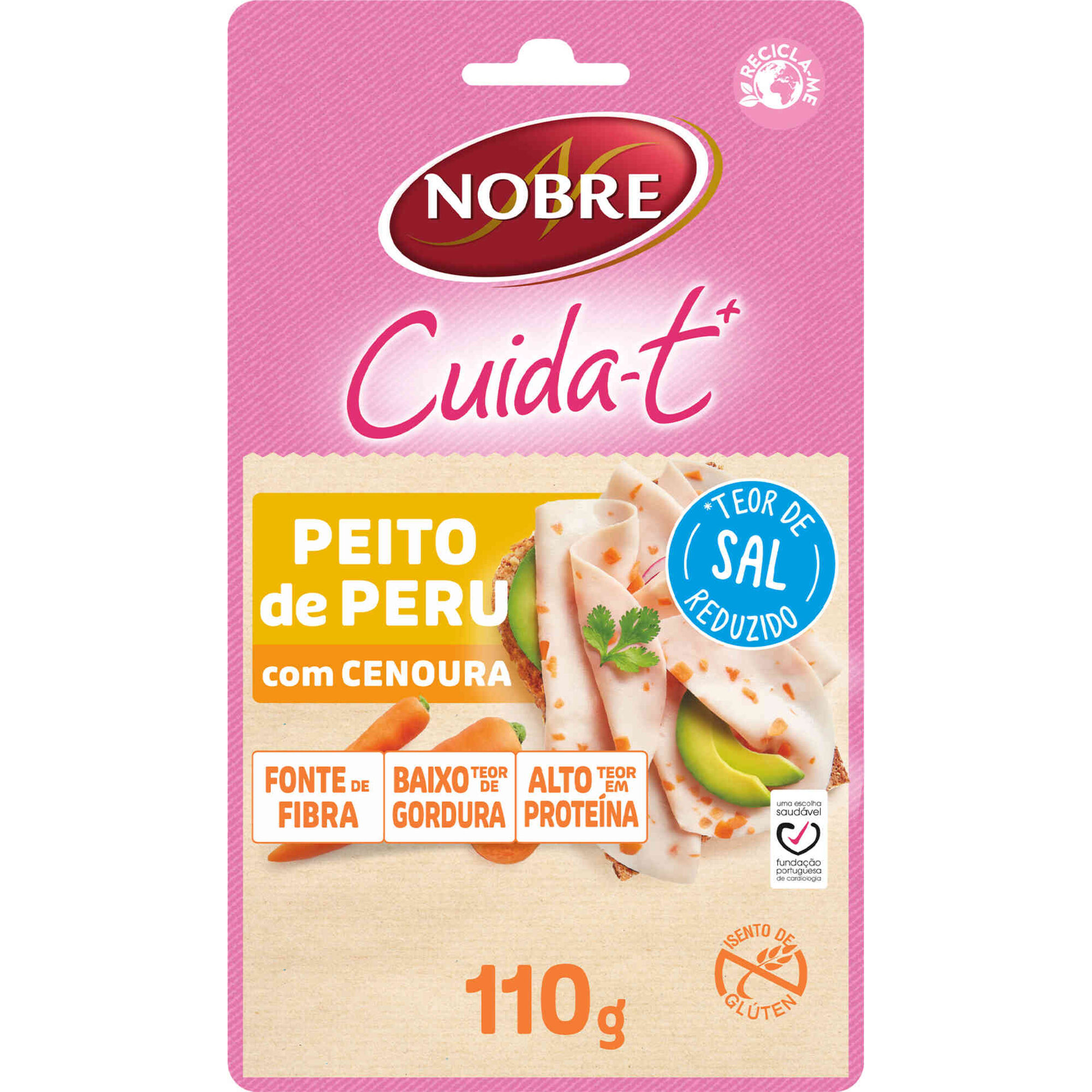 Fiambre de Peito de Peru com Cenoura Fatias Finas Cuida-t+