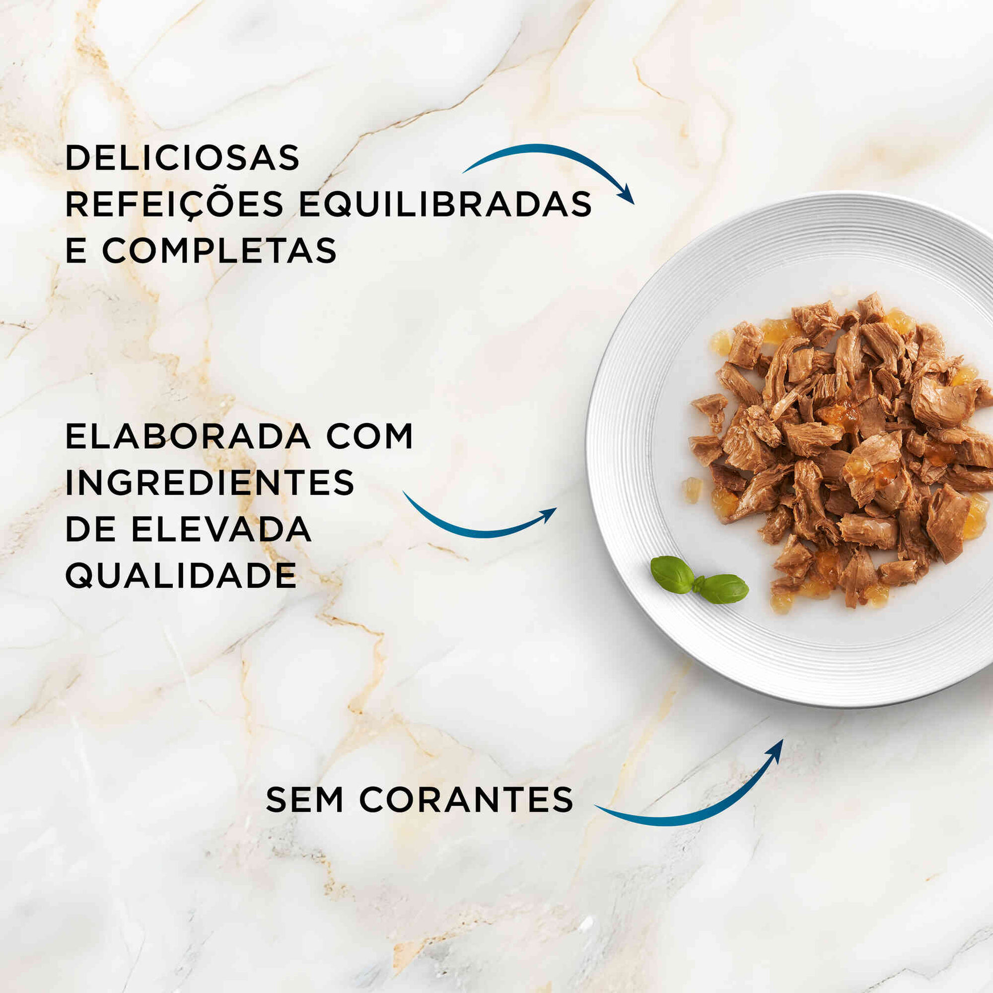 Comida H&uacute;mida para Gato Adulto Finos Peda&ccedil;os em Gelatina Saquetas Purina Gourmet Perle