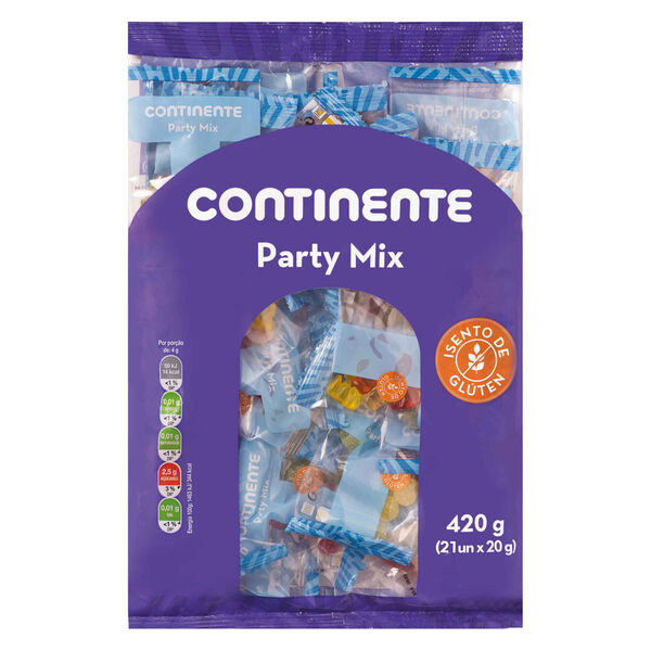 Gomas Sortido Party Mix sem Glúten Continente Infantil
