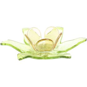 Suporte de Vela 15x14x4cm Flor Verde Kasa
