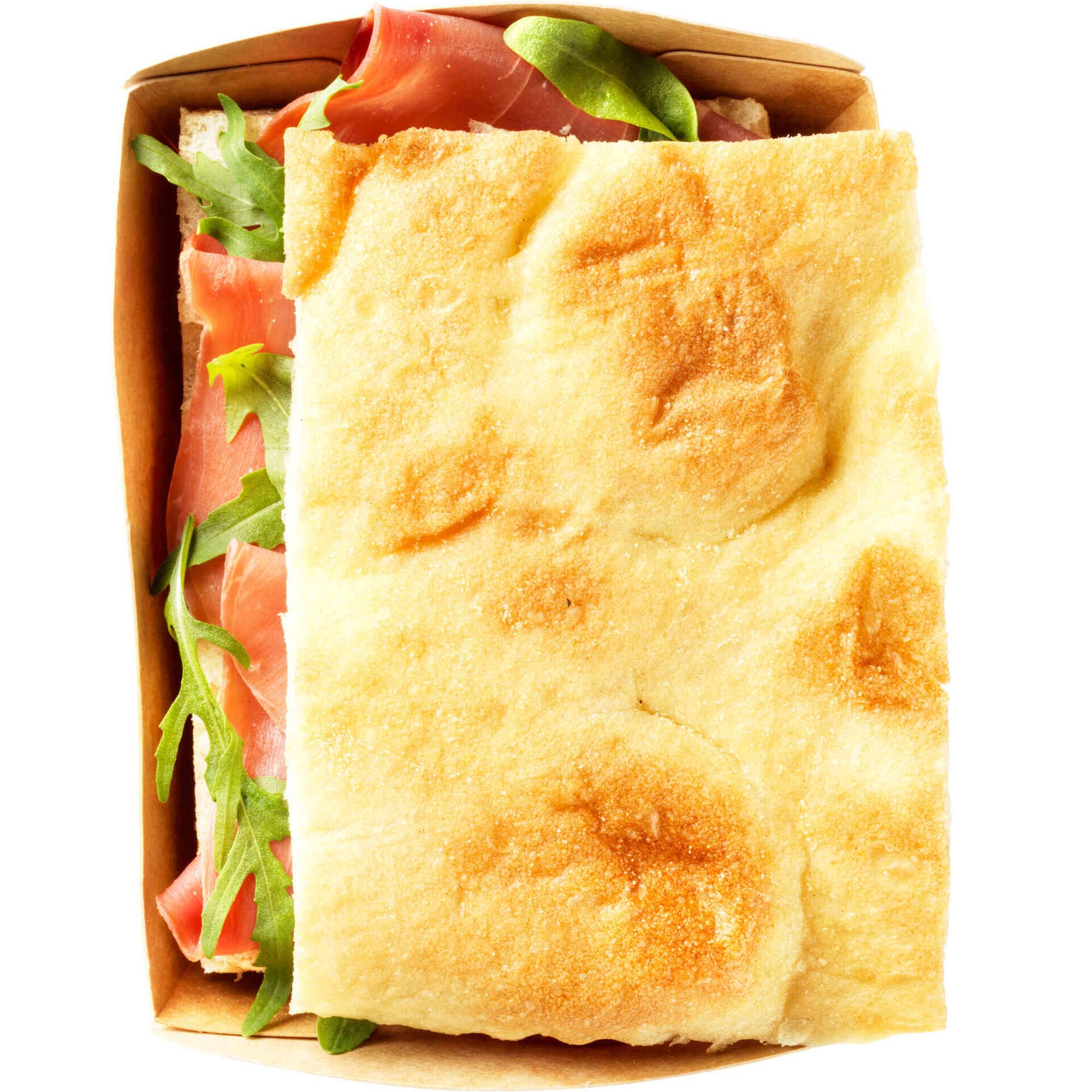 Focaccia com Presunto, R&uacute;cula e Pasta de Tomate Cozinha Continente