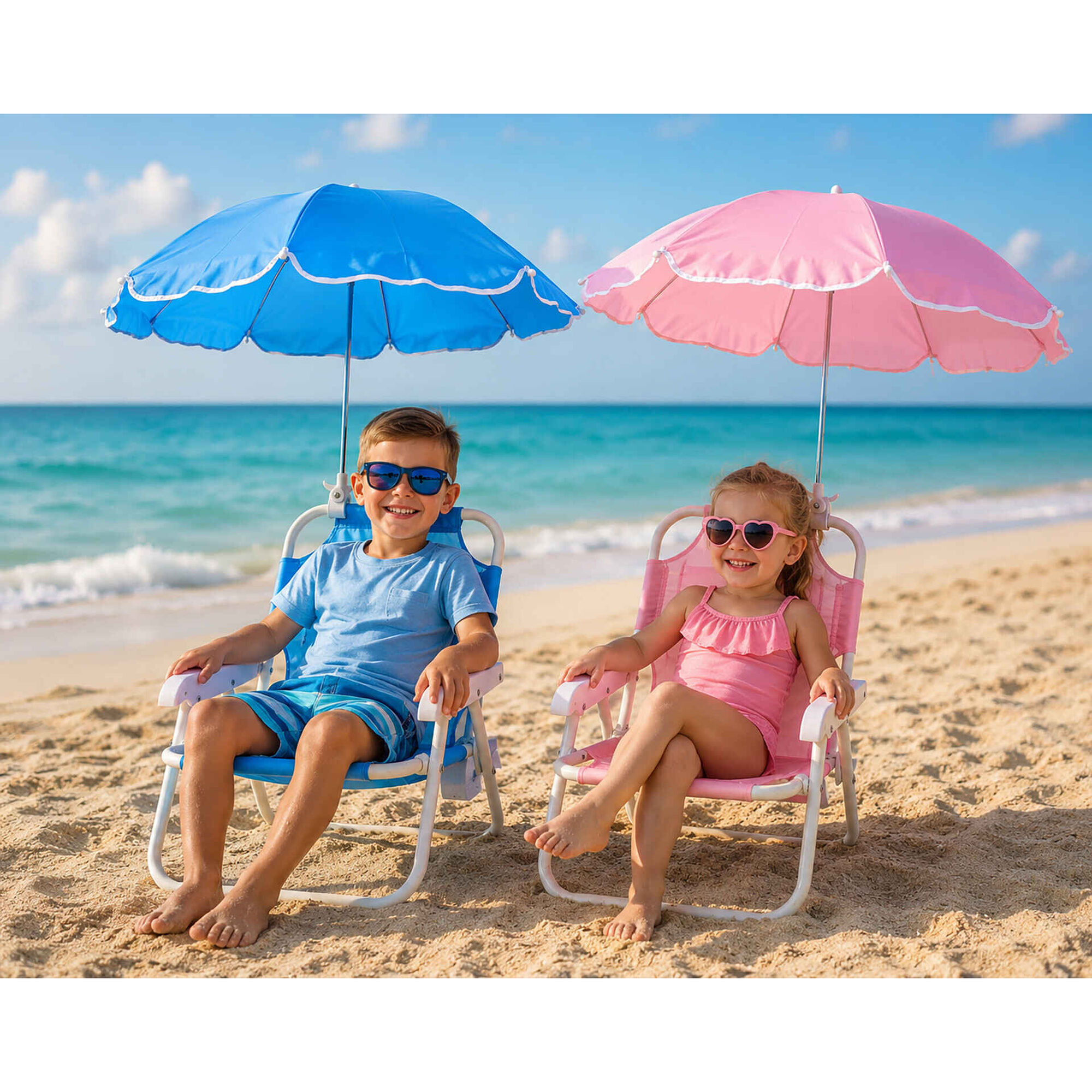 Cadeira Infantil com Guarda-Sol Rosa Kasa