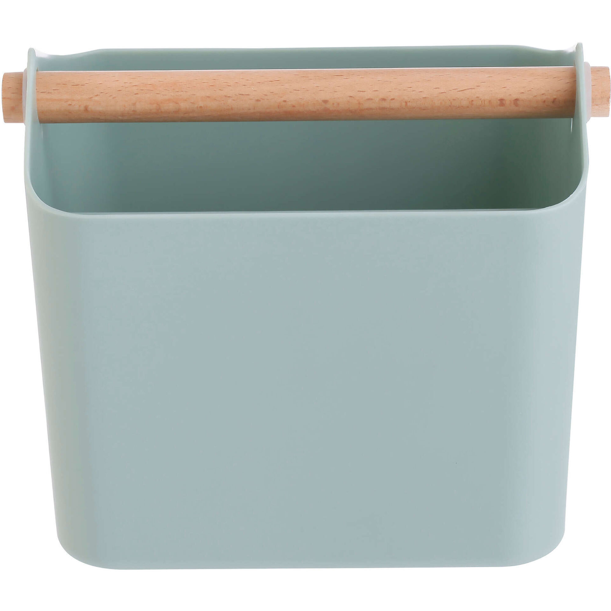 Caixa Arruma&ccedil;&atilde;o Pl&aacute;stico com Pega Madeira Verde