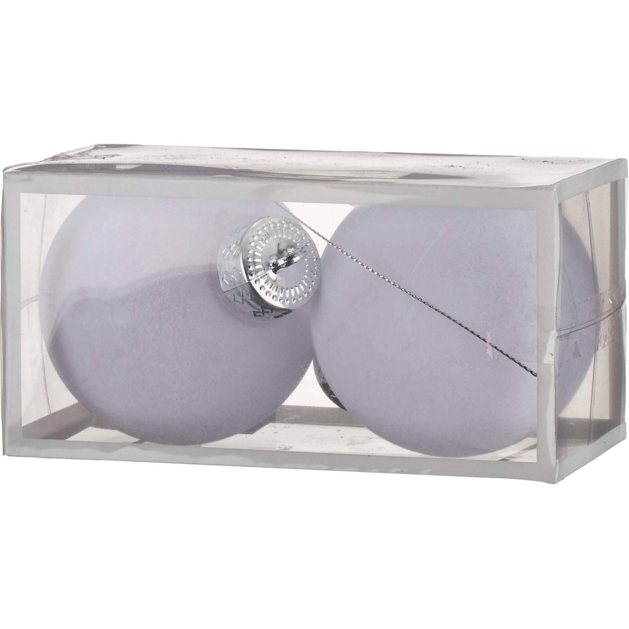 Conjunto 2 Bolas Veludo Liso Brancas