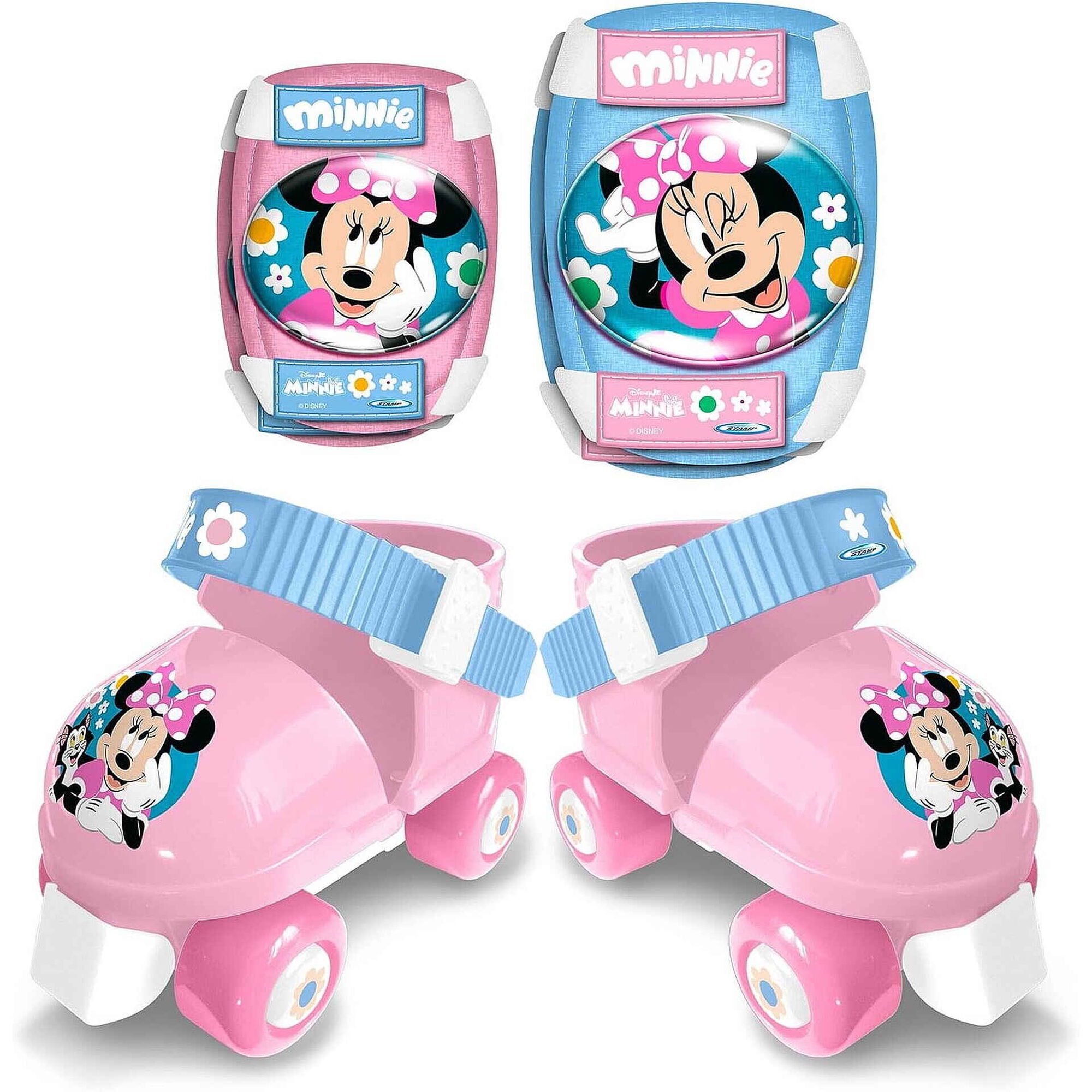 Patins 4 Rodas e Prote&ccedil;&otilde;es 23-27 Minnie