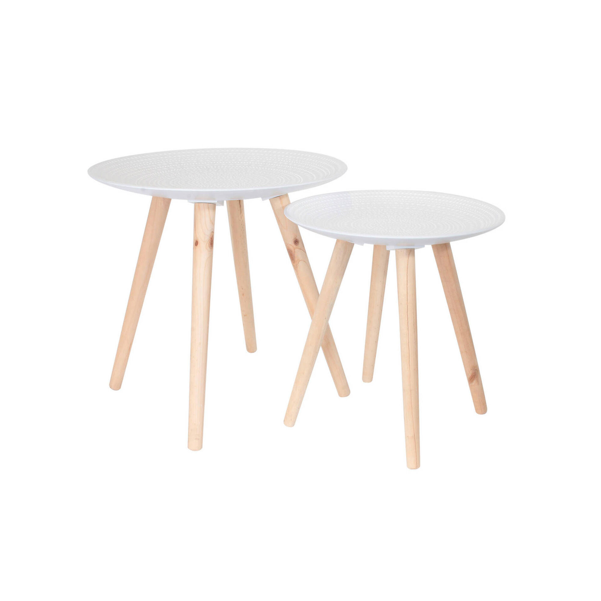 Conjunto 2 Mesas Apoio Brancas Droplet