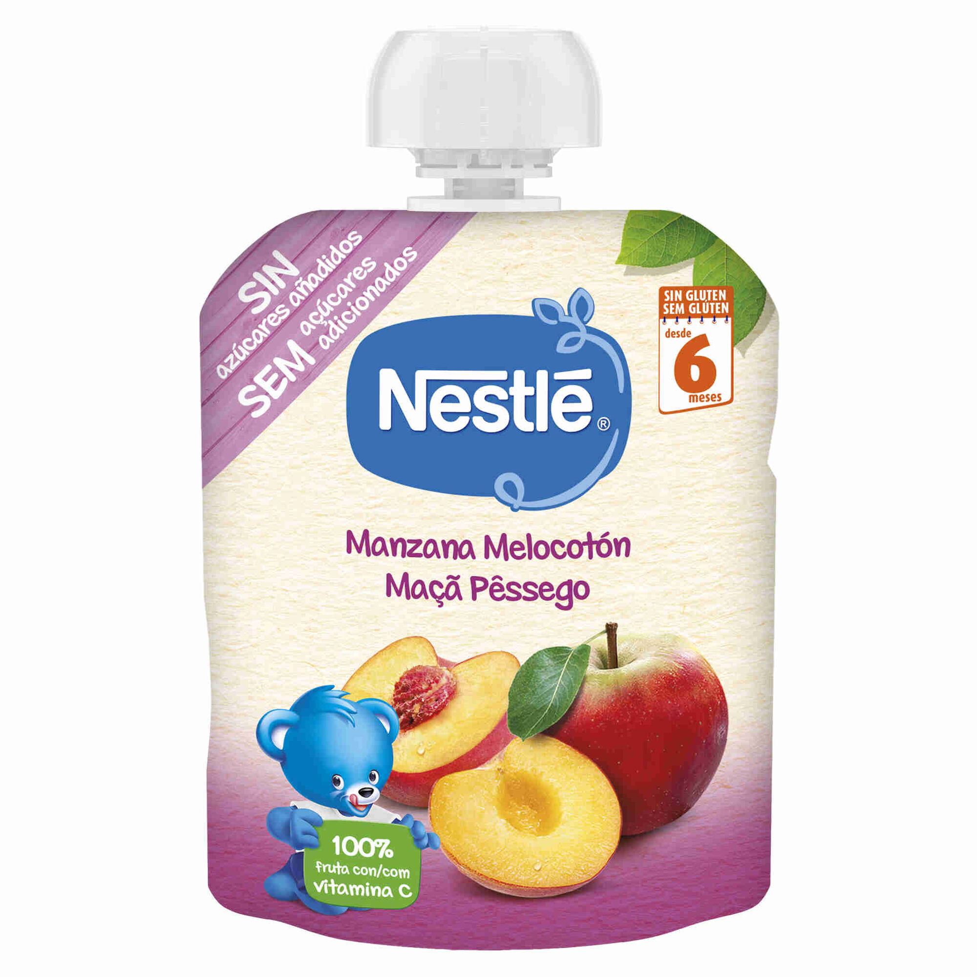 Saqueta de Fruta Maçã e Pêssego +6M