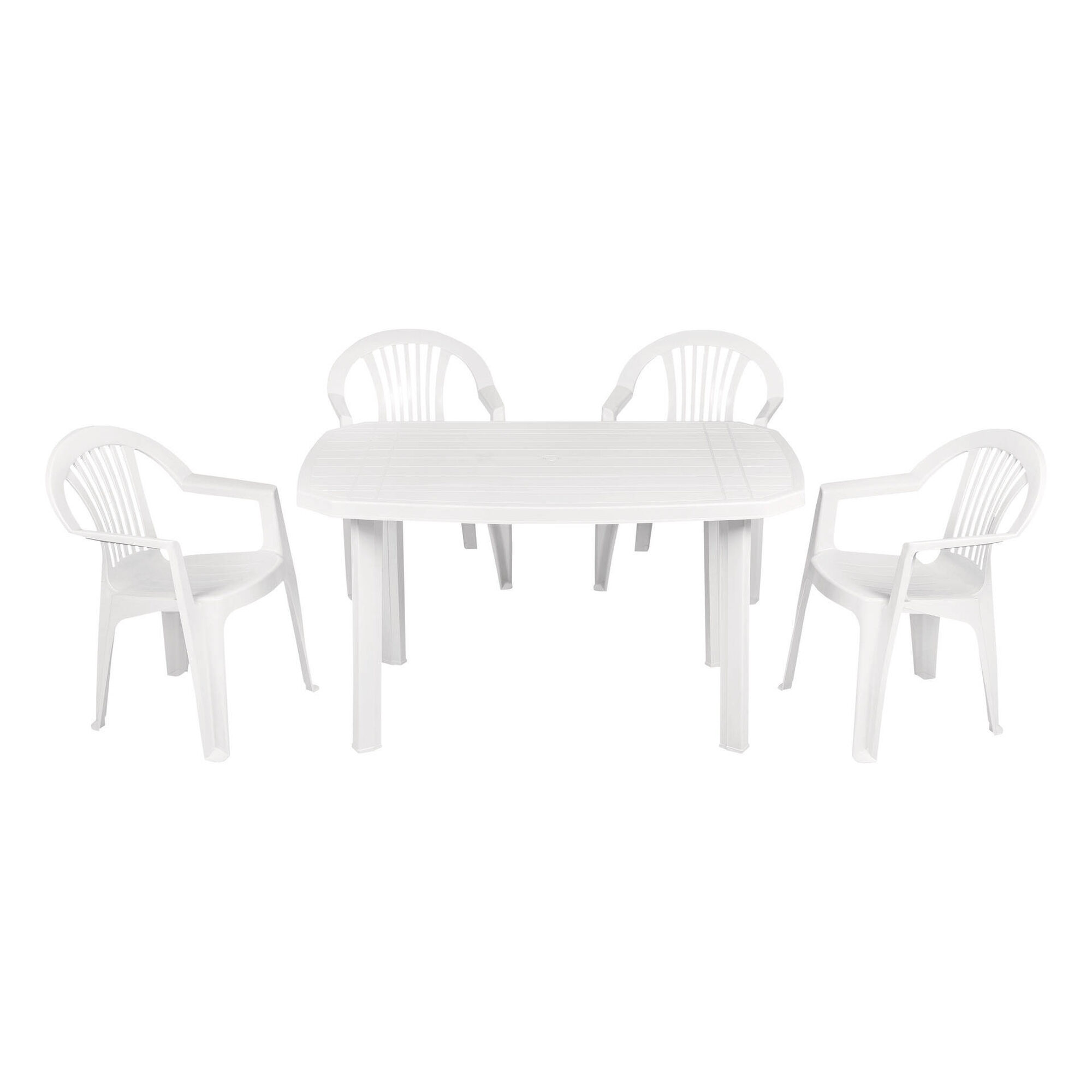 Mesa de Resina Oval Branca Viana