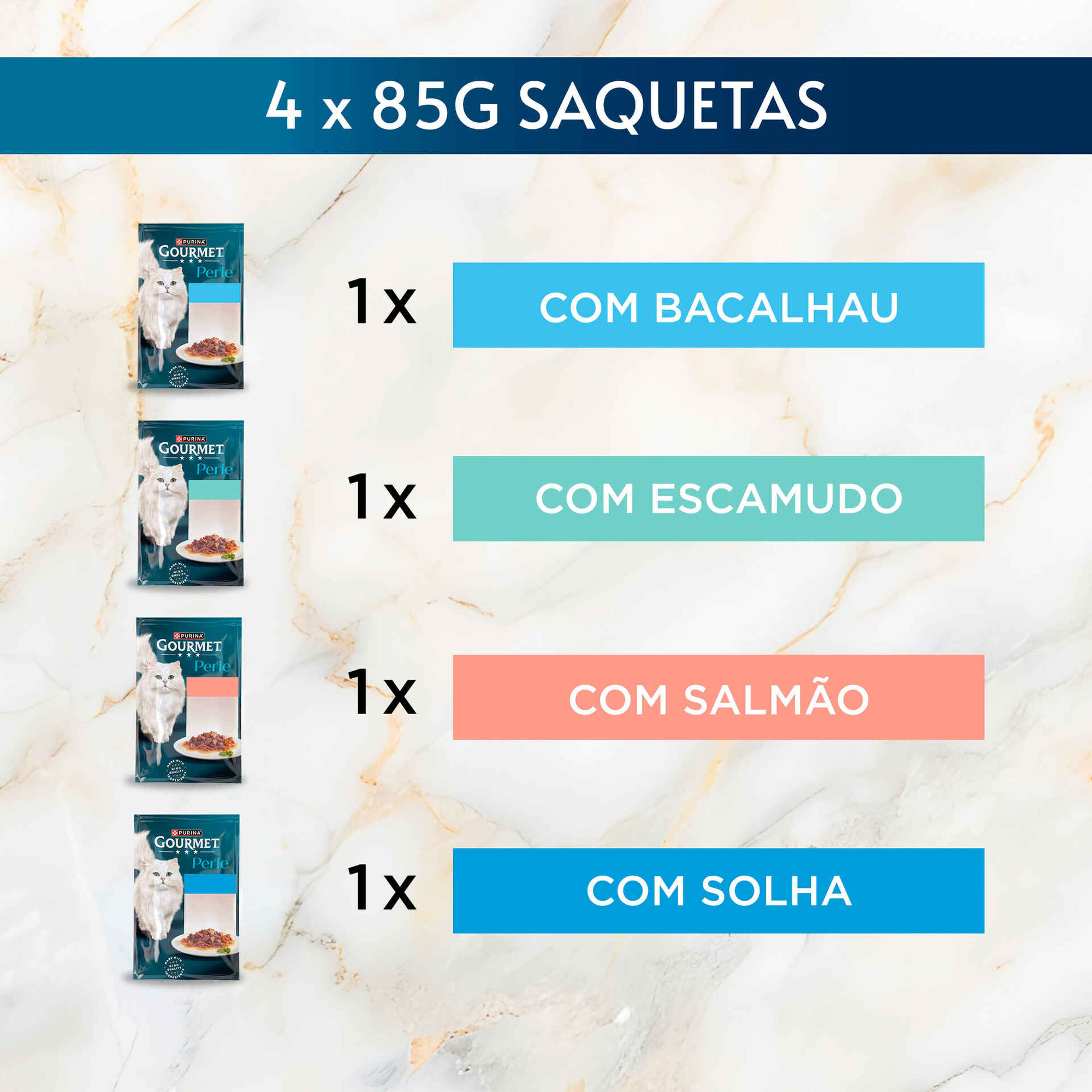 Comida H&uacute;mida para Gato Adulto Peda&ccedil;os do Oceano Purina Gourmet Perle