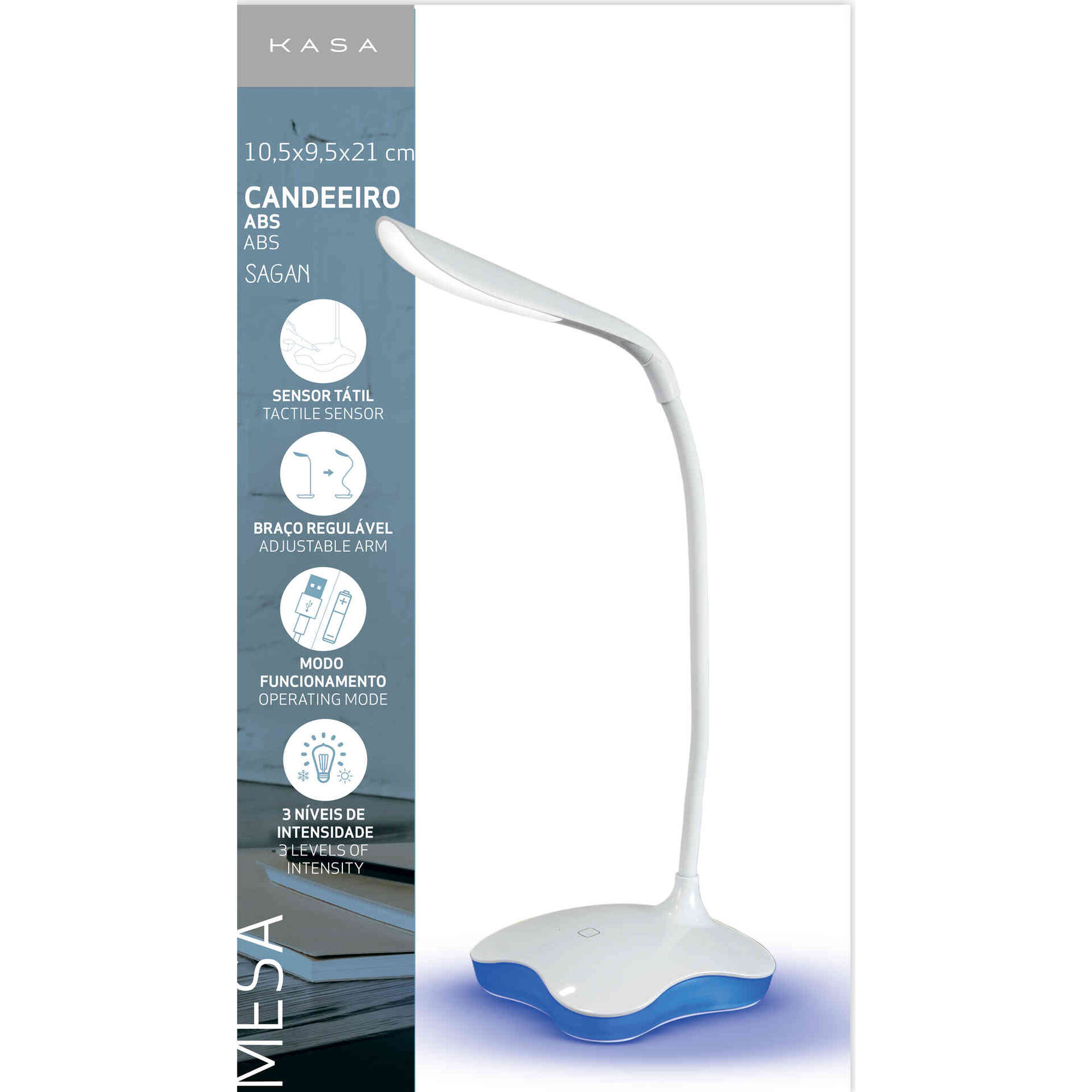 Candeeiro de Secret&aacute;ria Branco Sagan