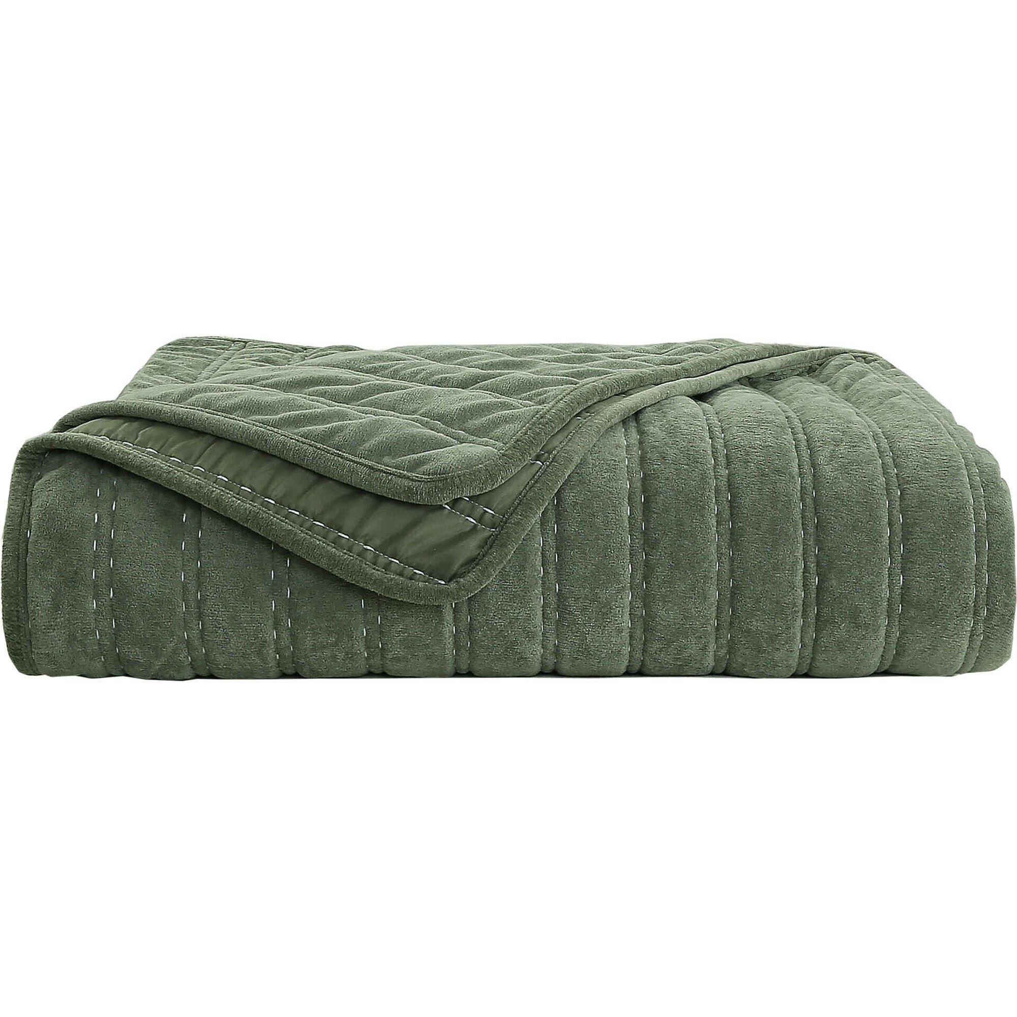Colcha de Veludo 240x220cm Verde Jardim Secreto Kasa