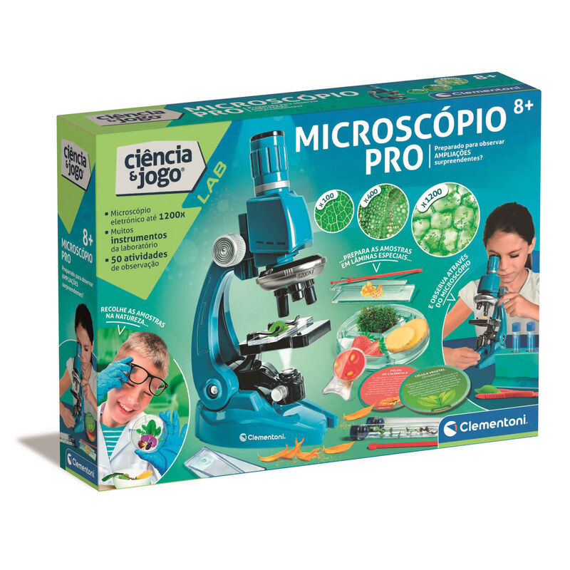Clementoni - Kit Ciência &amp; Jogo Microscópio Pro