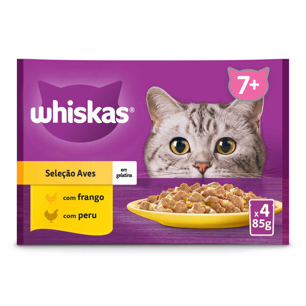 Comida Húmida para Gato Sénior  Aves Whiskas
