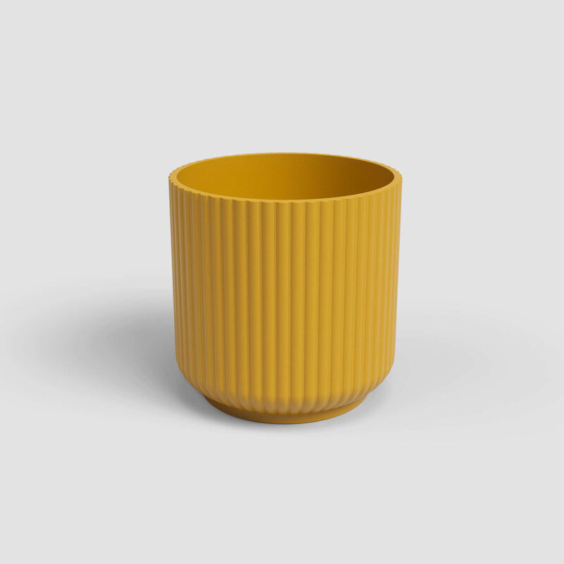 Vaso Redondo Faiança 19cm Amarelo Artevasi