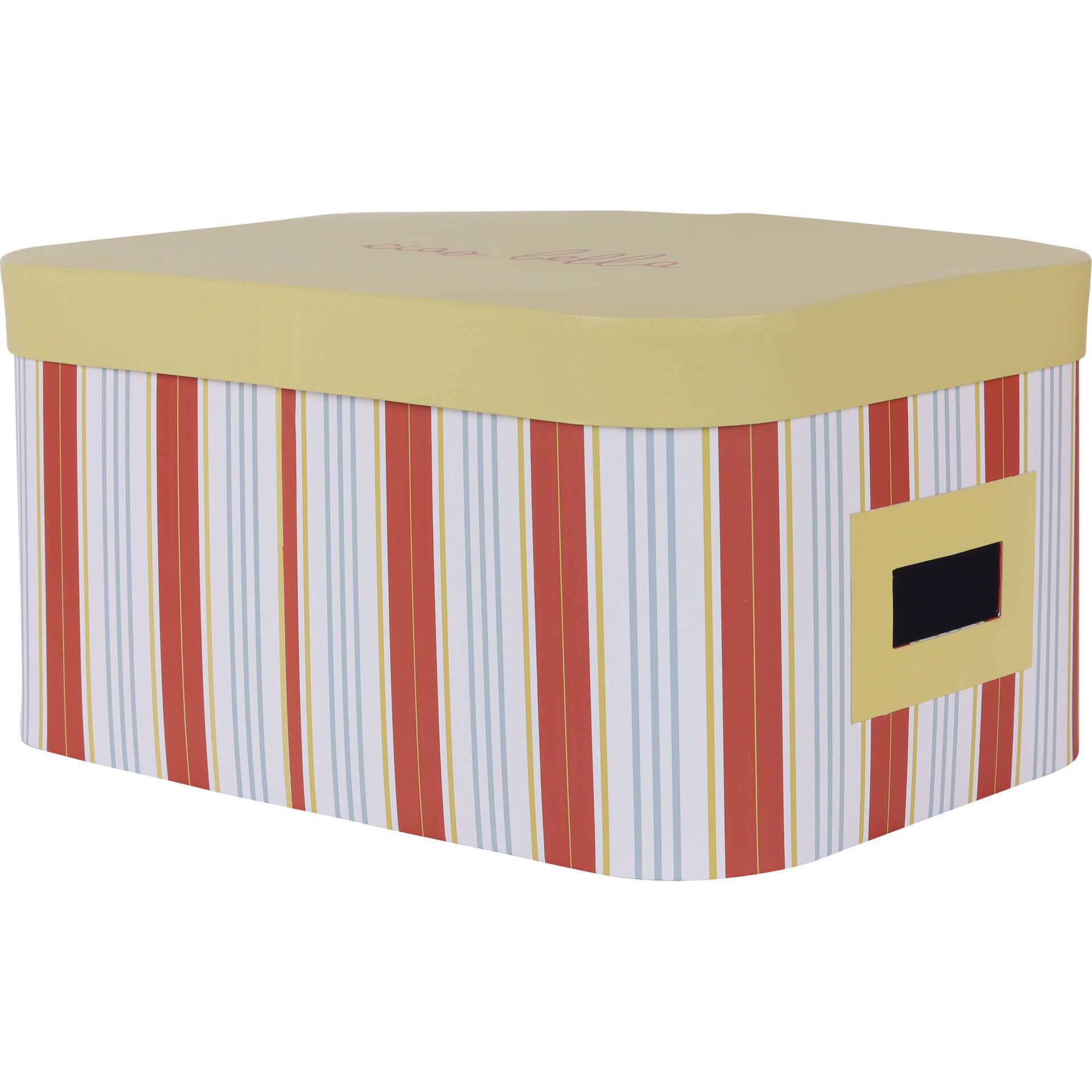 Caixa Riscas Finas Amarelas 34x24x17cm Kasa