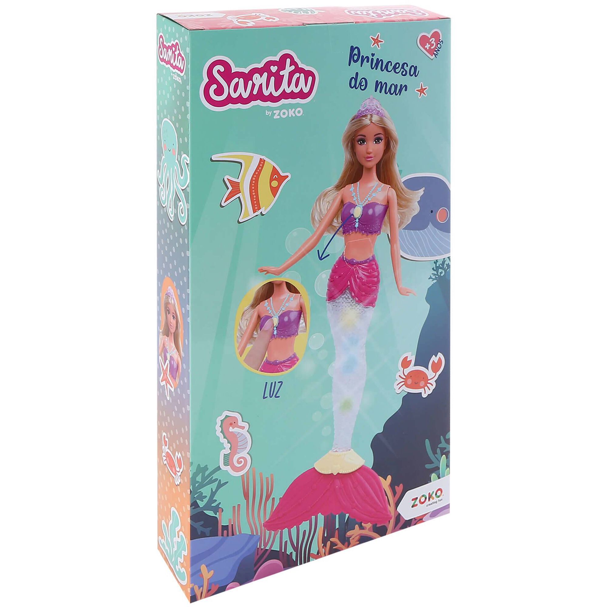 Boneca Sarita Sereia de Luz Boneca Sarita Sereia de Luz