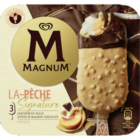 Gelado P&ecirc;ssego com Chocolate Magnum