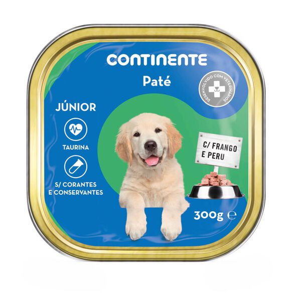 Comida Húmida para Cão Júnior Patê Frango e Peru Terrina Continente