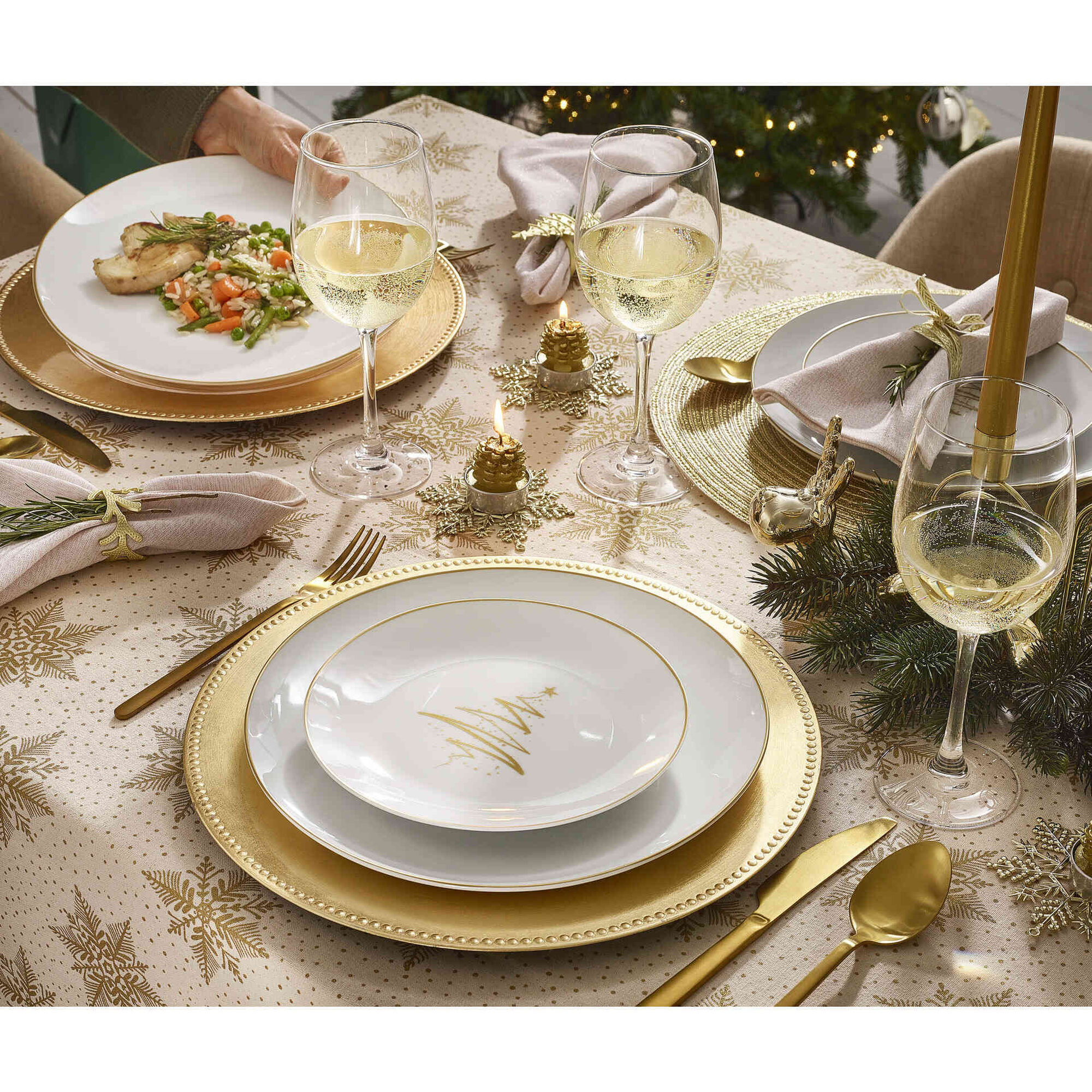 Argola Guardanapo Dourada Árvore